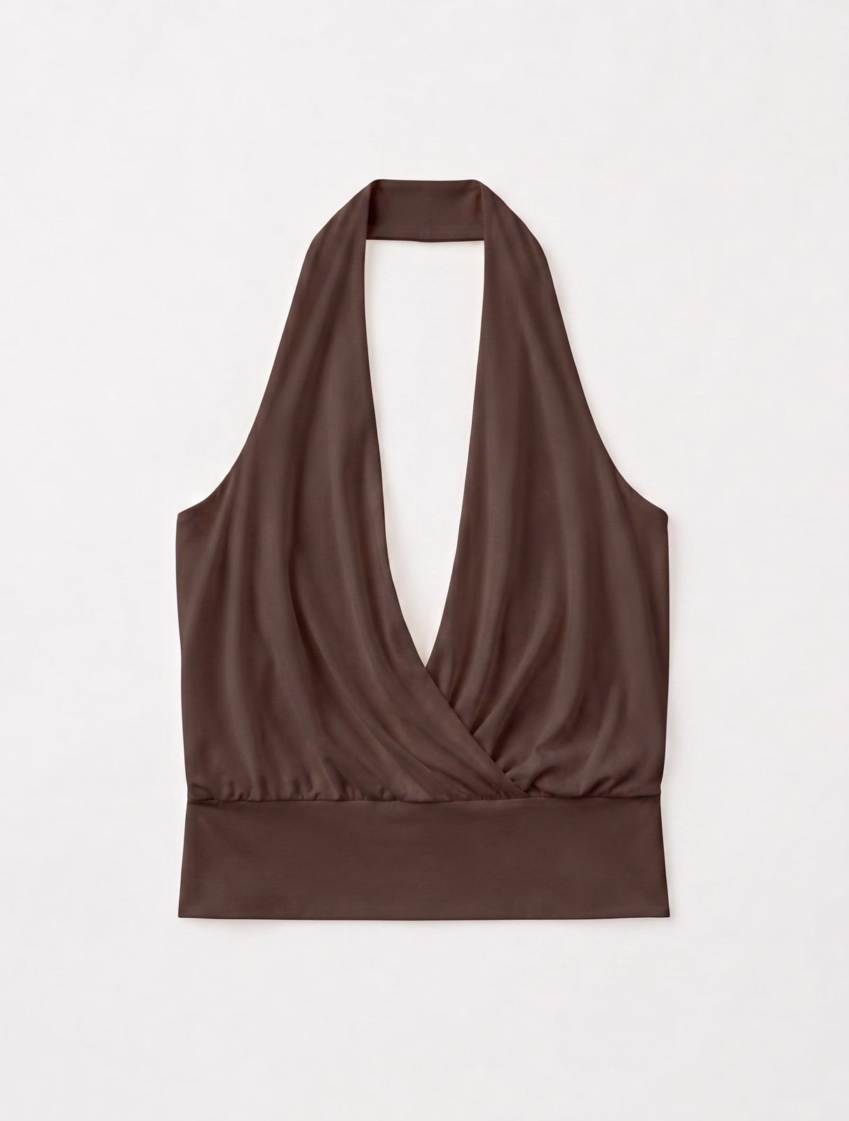Lenny Wrap Front Halter In Bitter Chocolate