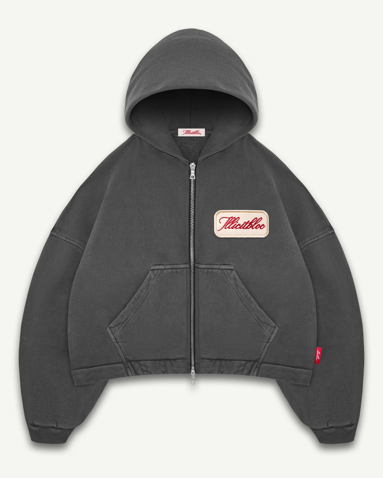 PATCHWORK TITANWEAVE™ ZIP HOODIE - WASHED BLACK