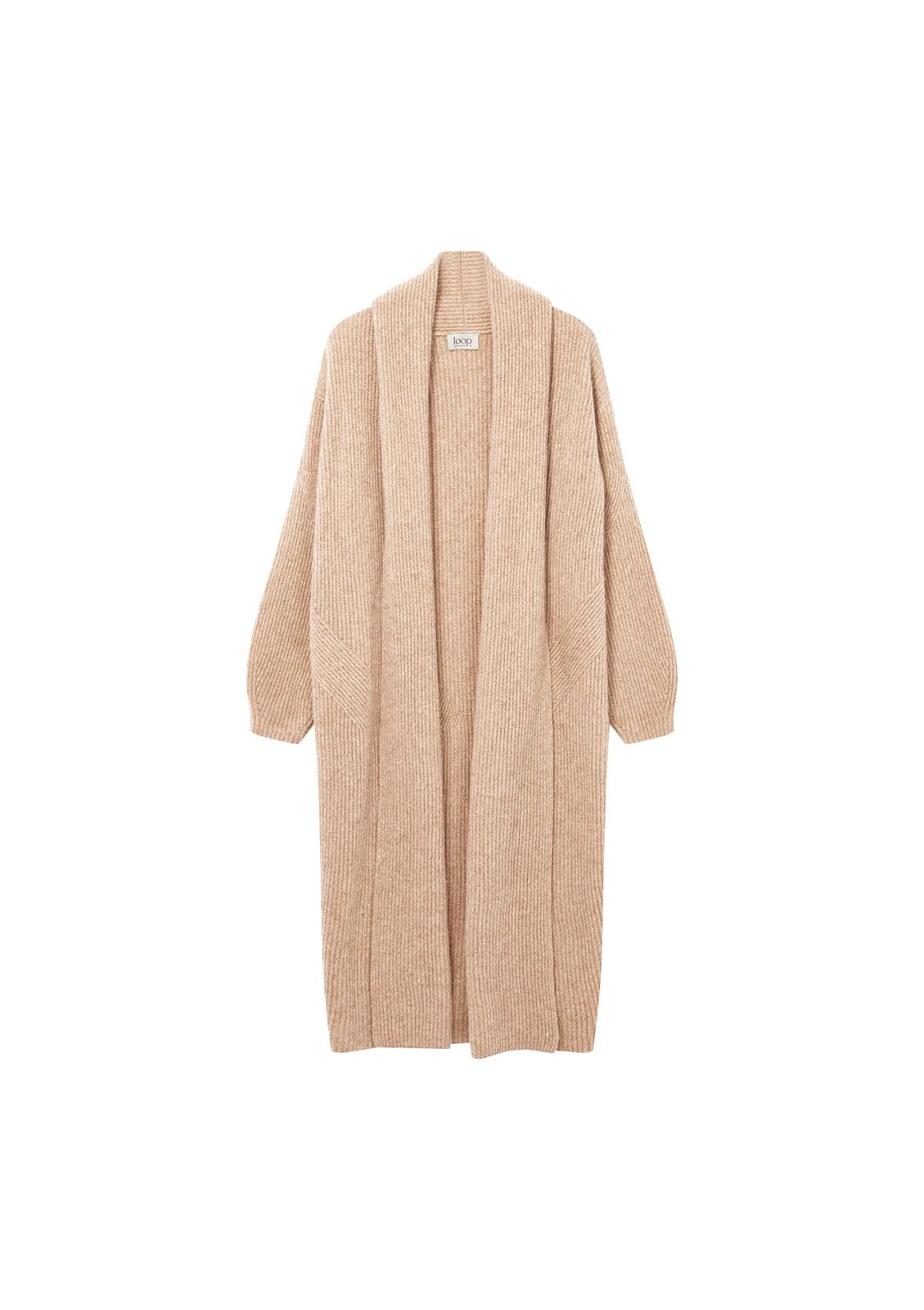 Ribbed Cashmere Coatigan In Toffee