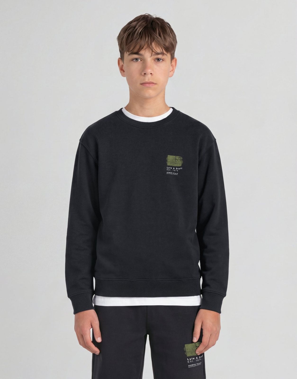 Half Tone Monogram Graphic Crew Neck Sweatshirt