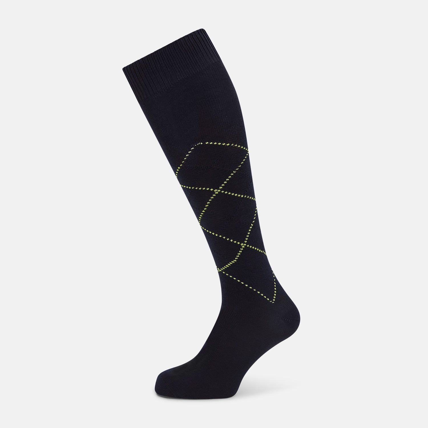 Navy Diamond Long Socks