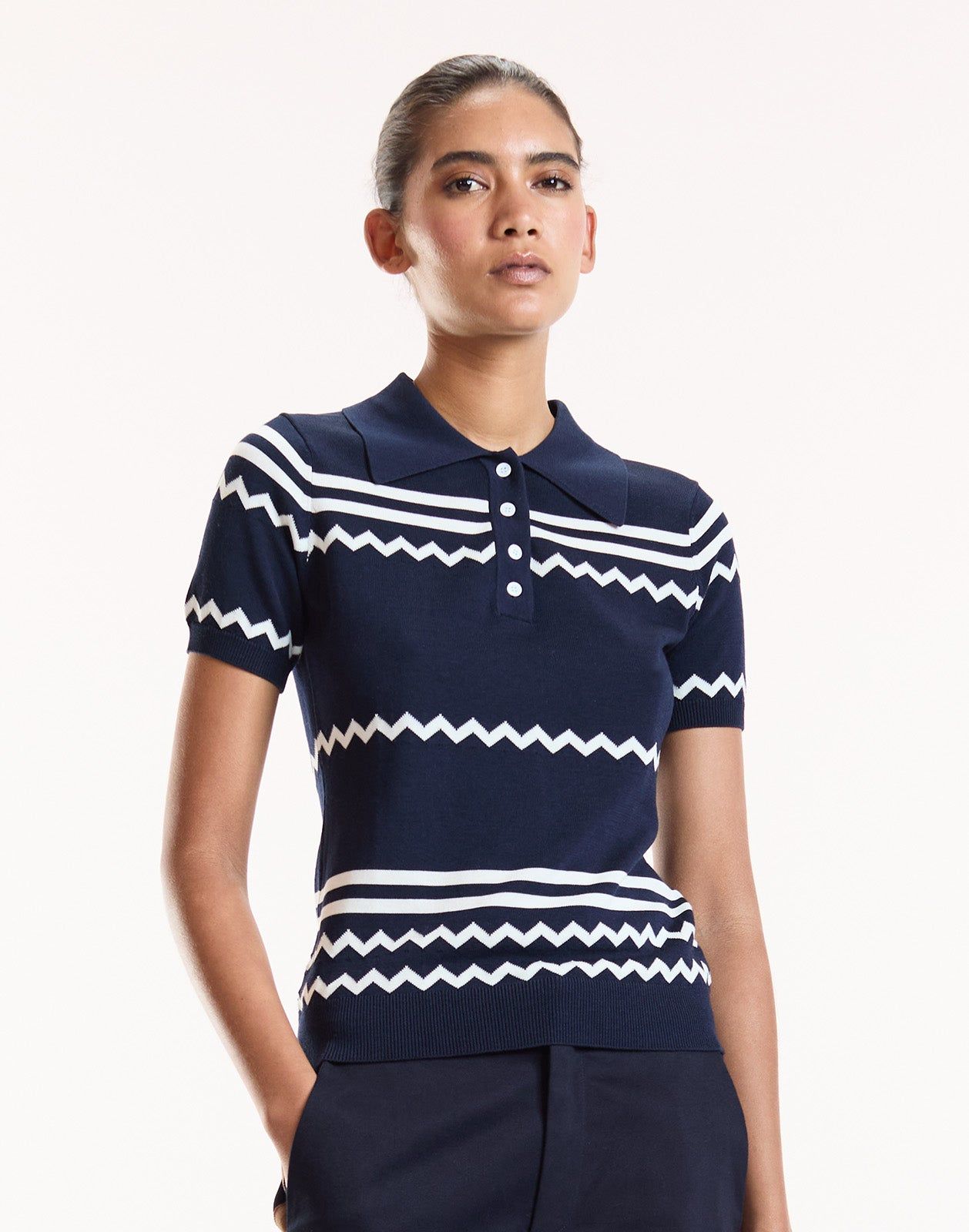 Ziggy Cropped Knit Polo