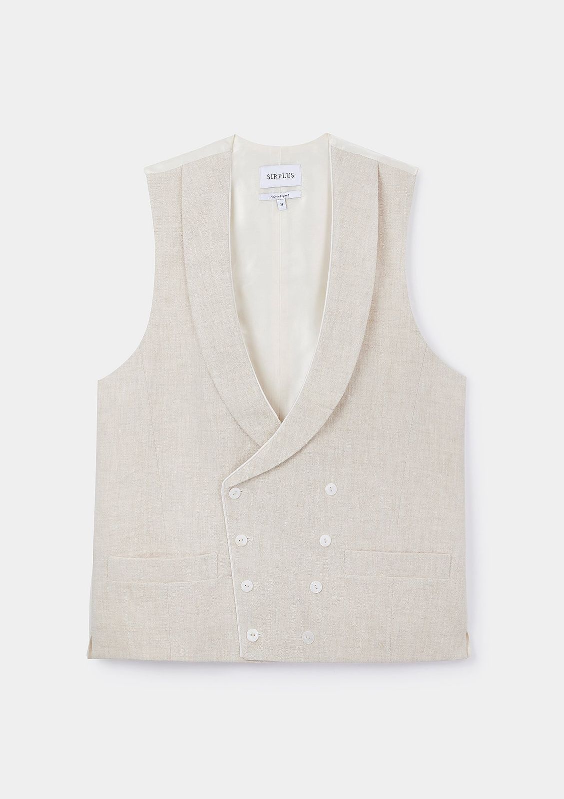Oatmeal Shawl Lapel Double-Breasted Waistcoat