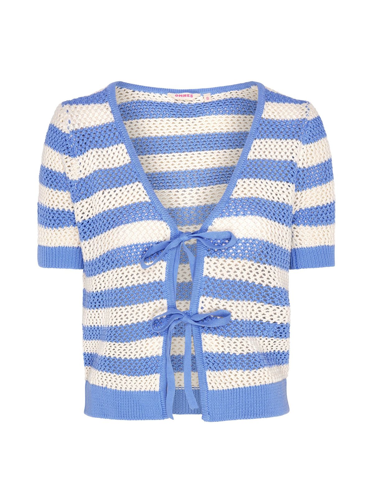 Harper Stripe Knit Top In Blue And White