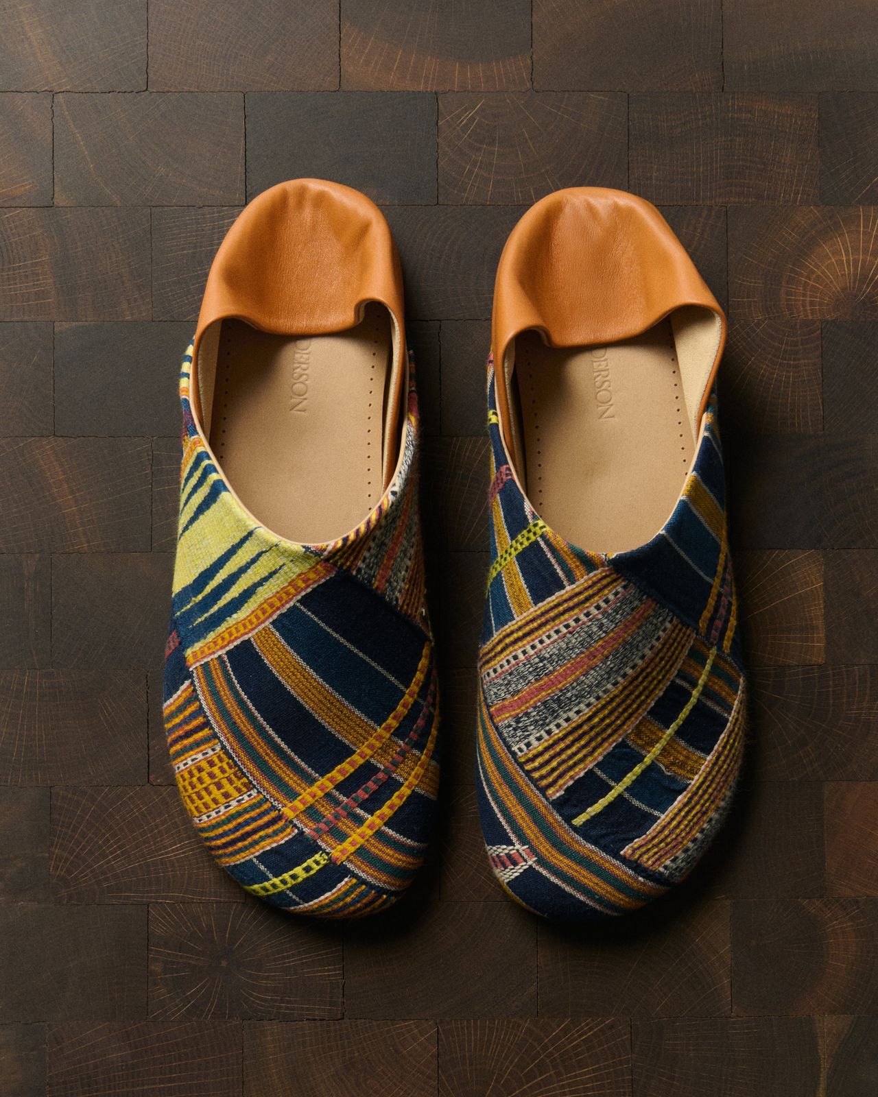 WOMENS SLIPPER MULES IN BLUE-MULTI