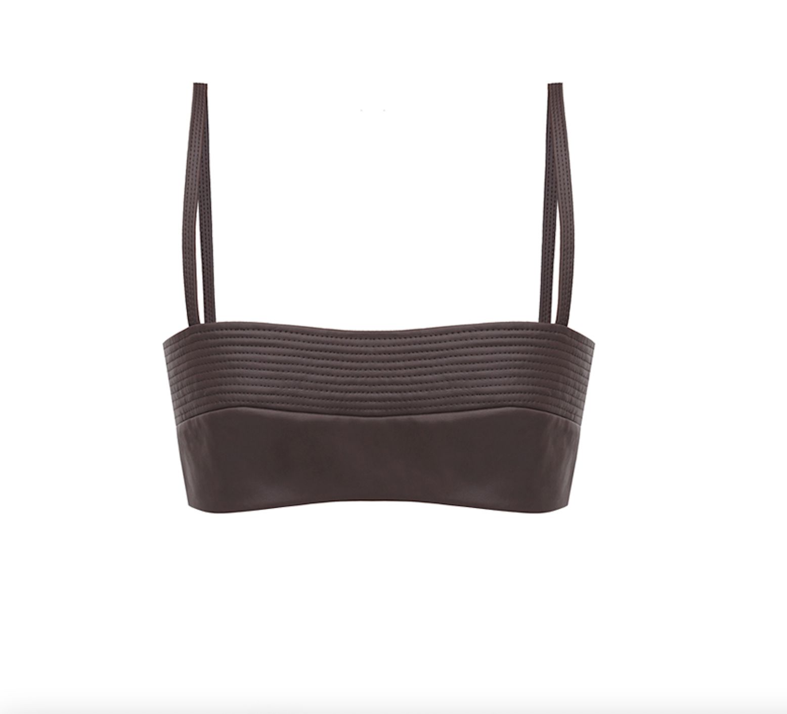 Organic Cotton Vegan Leather Crop Top | Brown