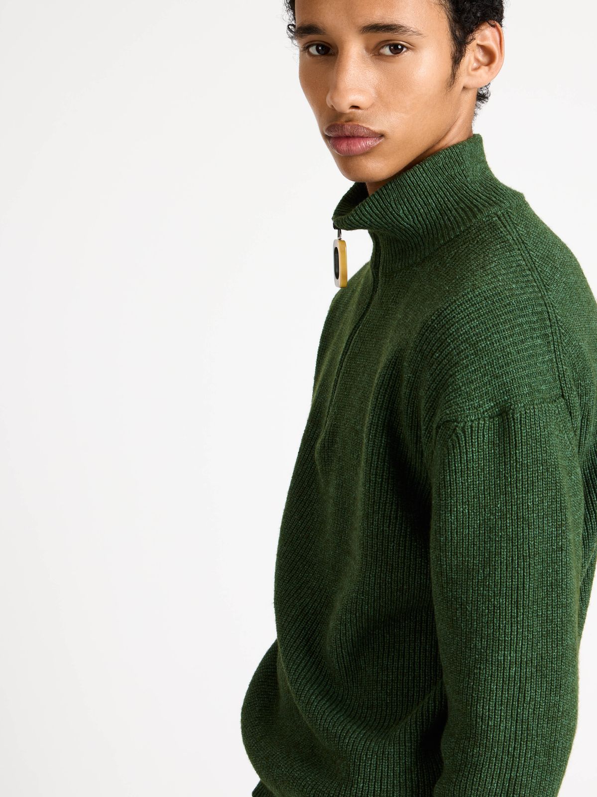 MENS HALF ZIP JUMPER IN PINE