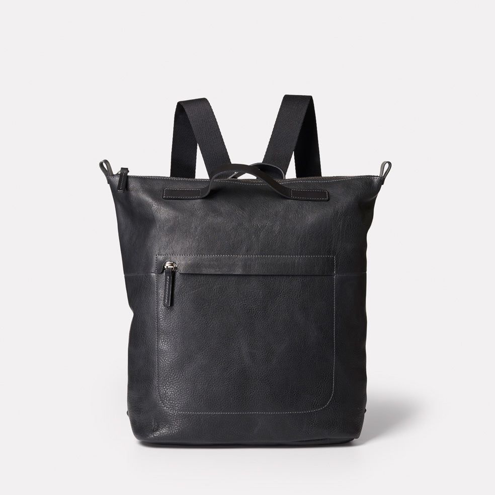 Hoy Mini Calvert Leather Backpack in Black