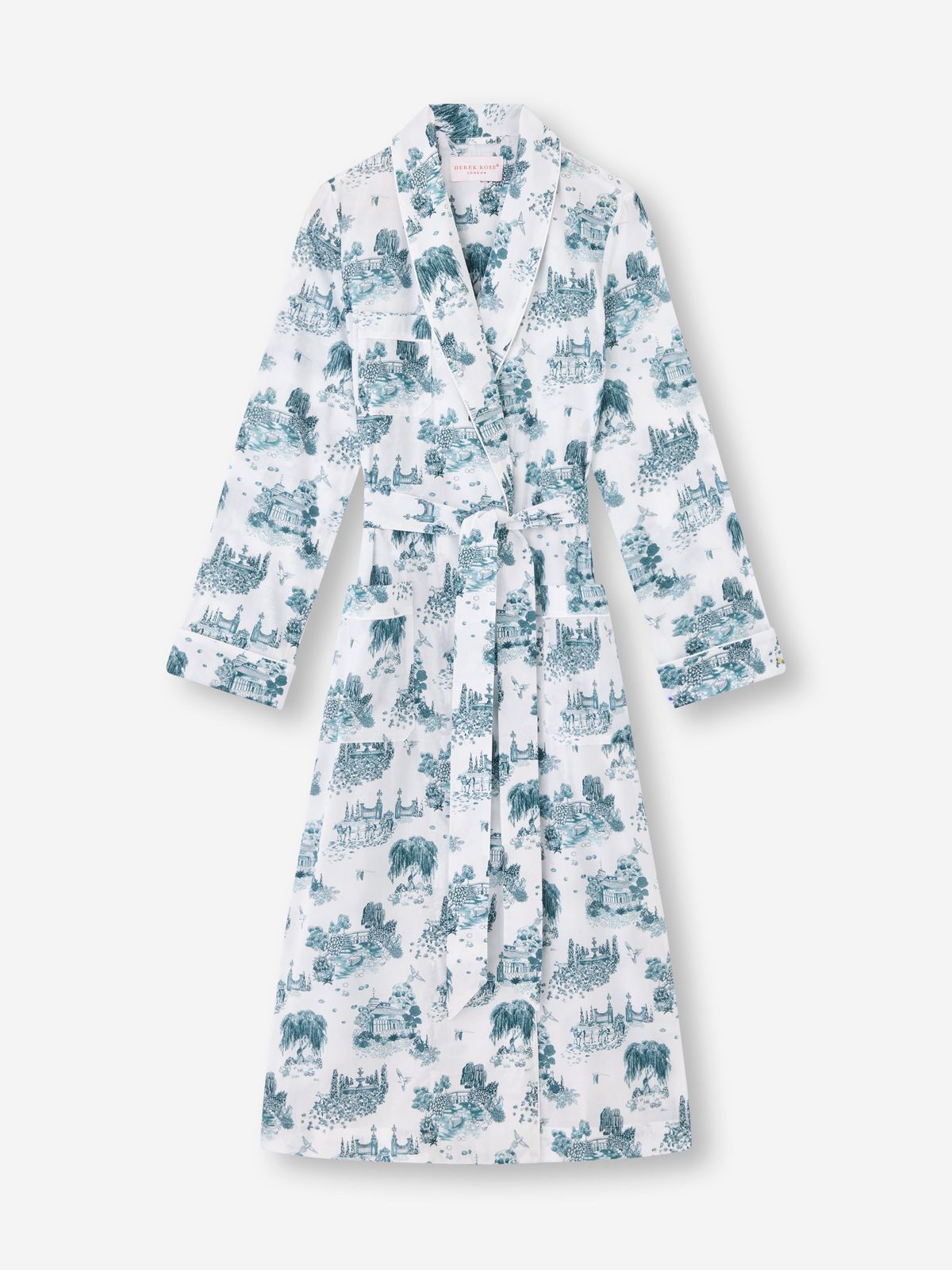 Ledbury Cotton Batiste Dressing Gown White London Toile
