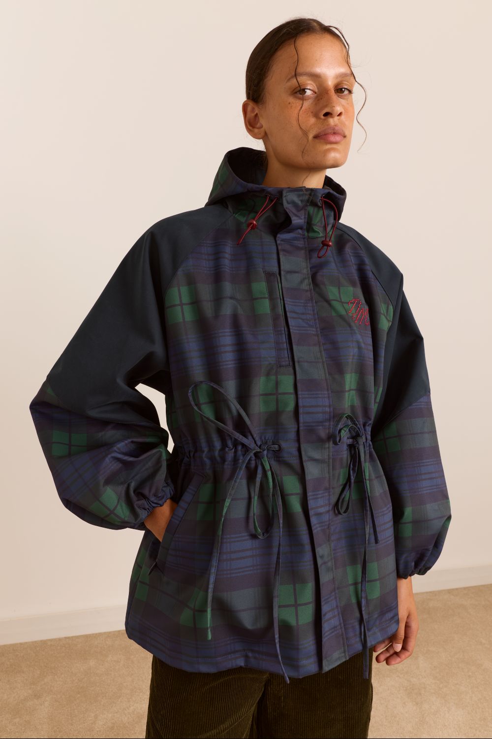 Liu Shower Proof Raincoat - Navy Check