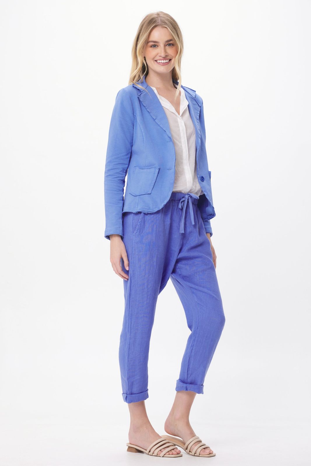 Mikey Linen Drawstring Tapered Pants