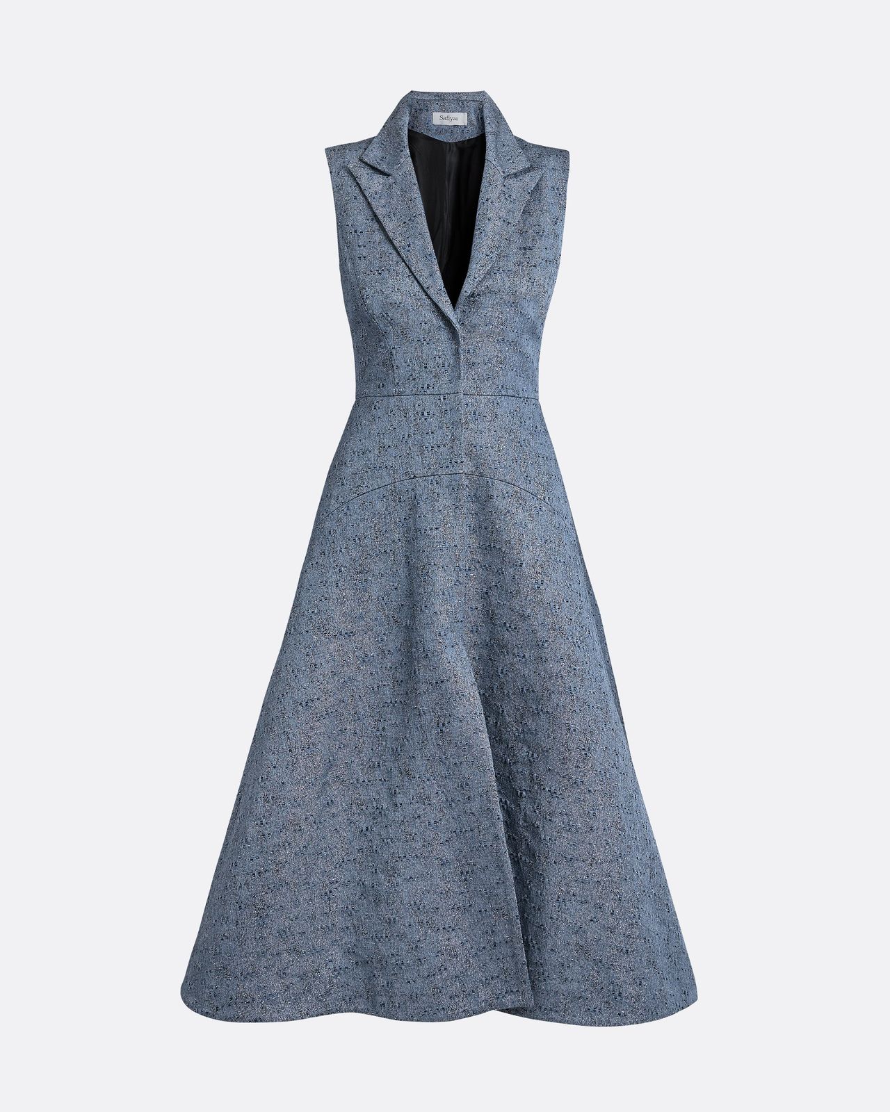 Fifi Midi Dress In Denim Jacquard