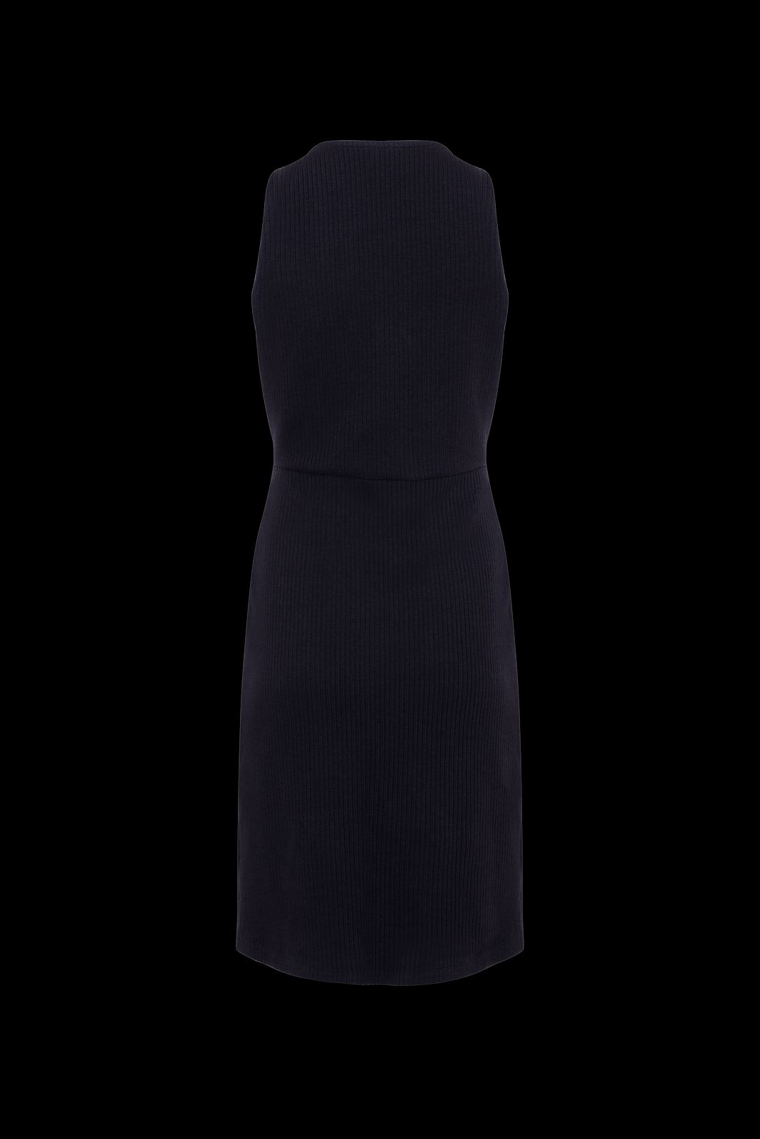 The Kōr Organic Cotton Ribbed Pinafore Dress in Black