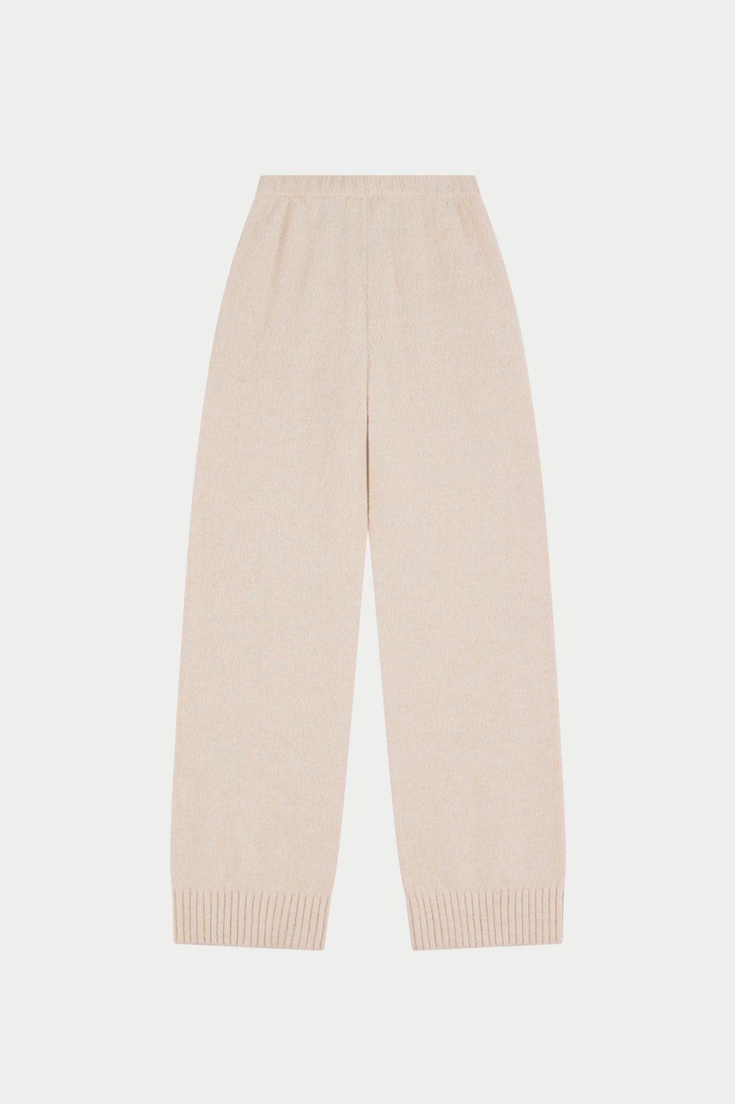 EMBLEM EMBROIDERED KNIT JOGGERS - BUTTERMILK