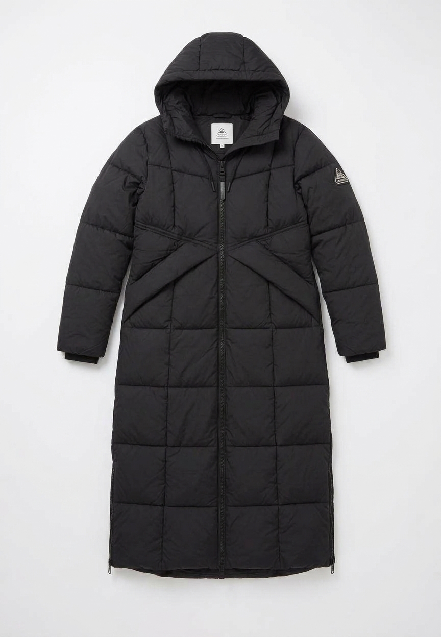 Black Star Ex-long Puffer Matt Coat Black