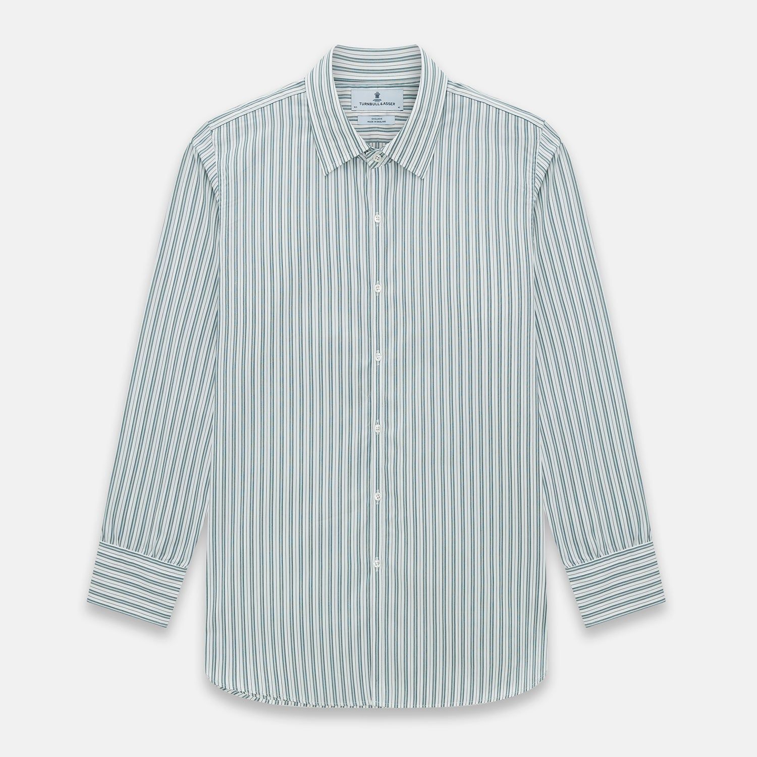 OLIVE & SAGE GREEN MULTI TRACK STRIPE WESTMINSTER SHIRT