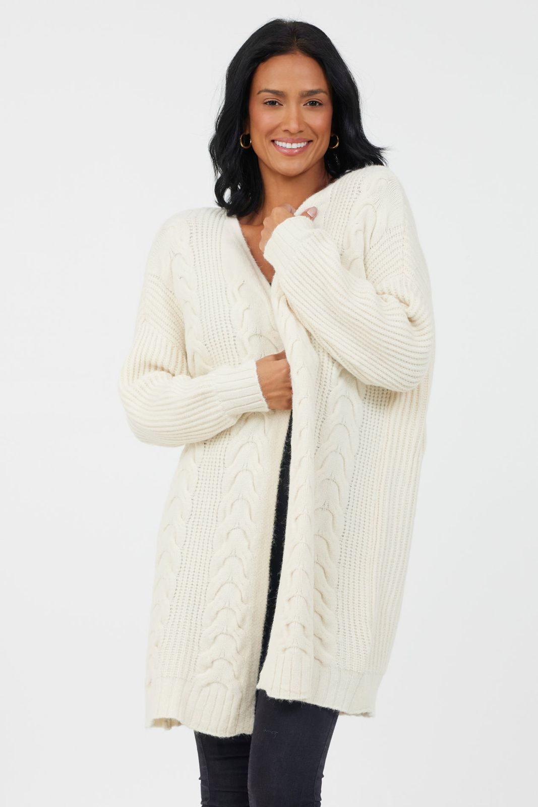Tatiana Cable Knit Long Cardi