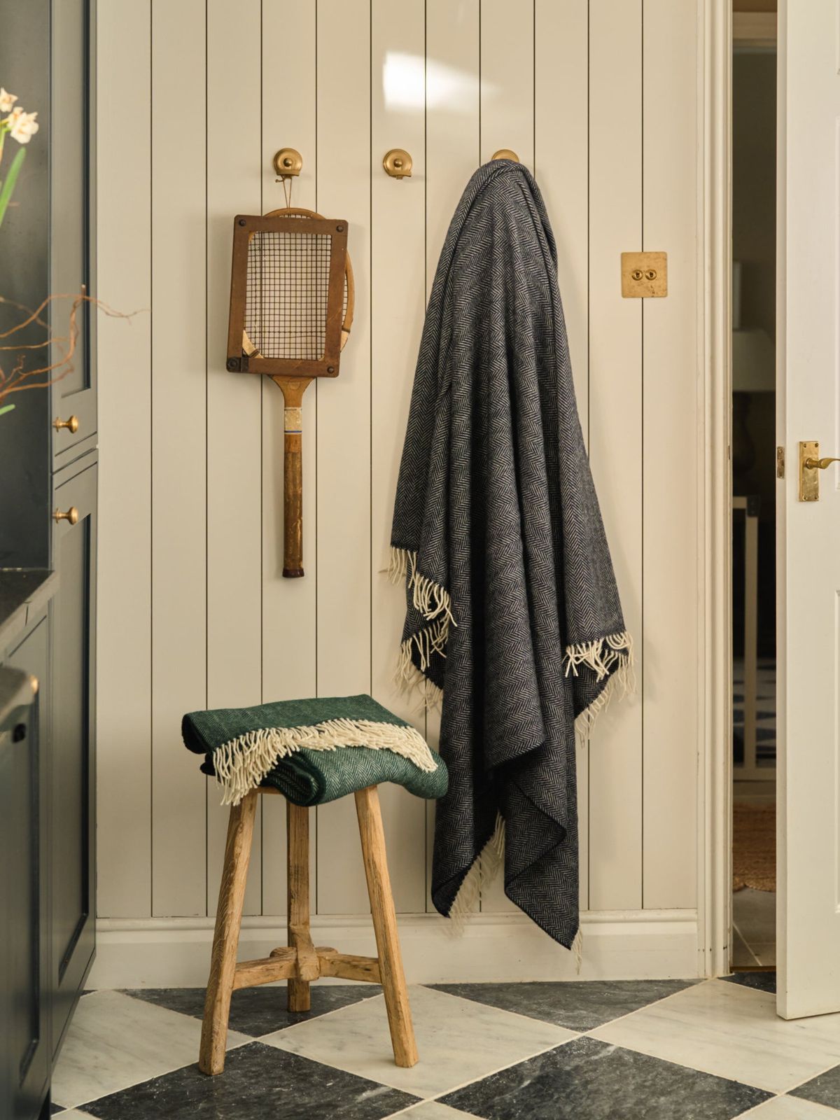 The Selsey Herringbone Throw - Midnight
