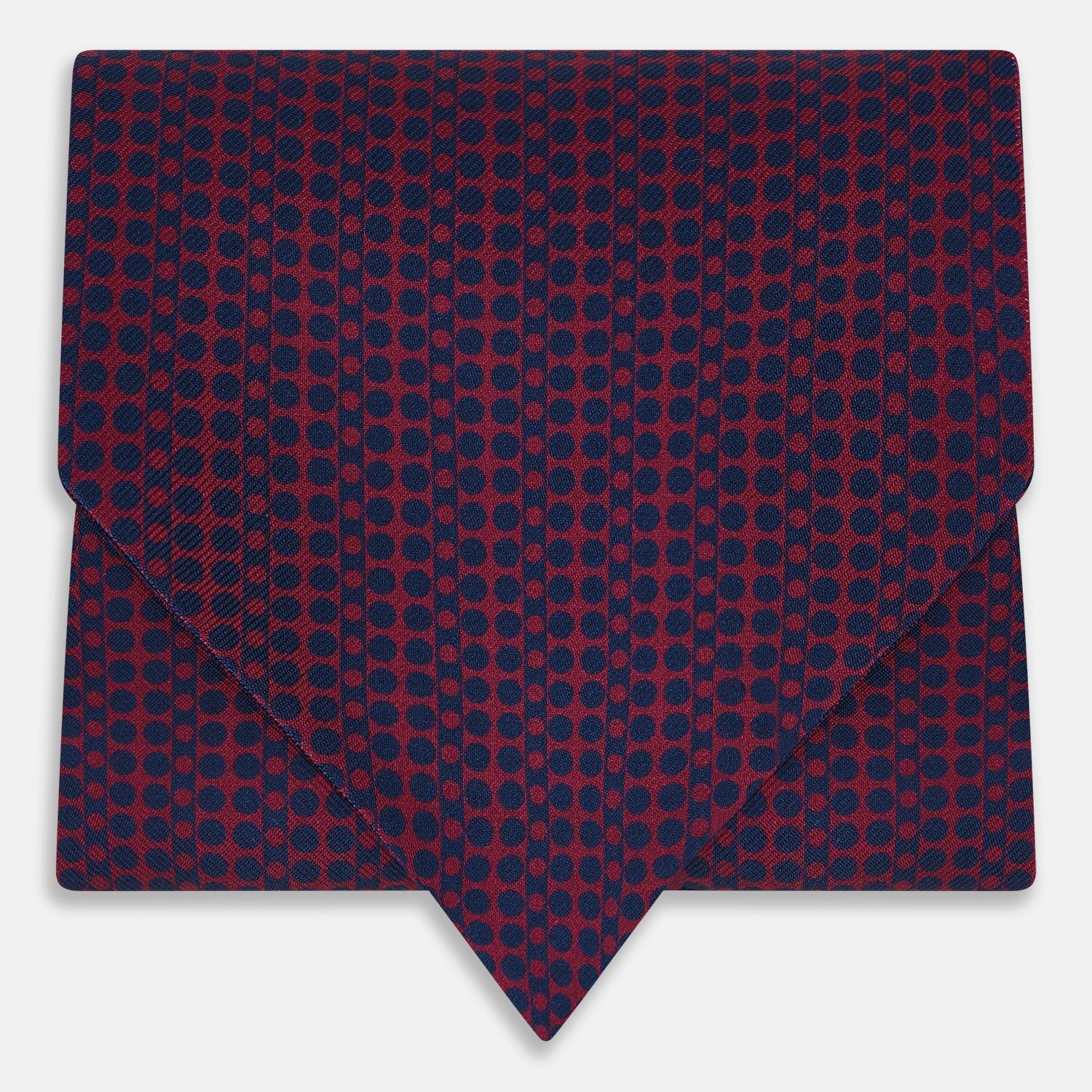 Burgundy Micro-Dot Bar Printed Silk Cravat