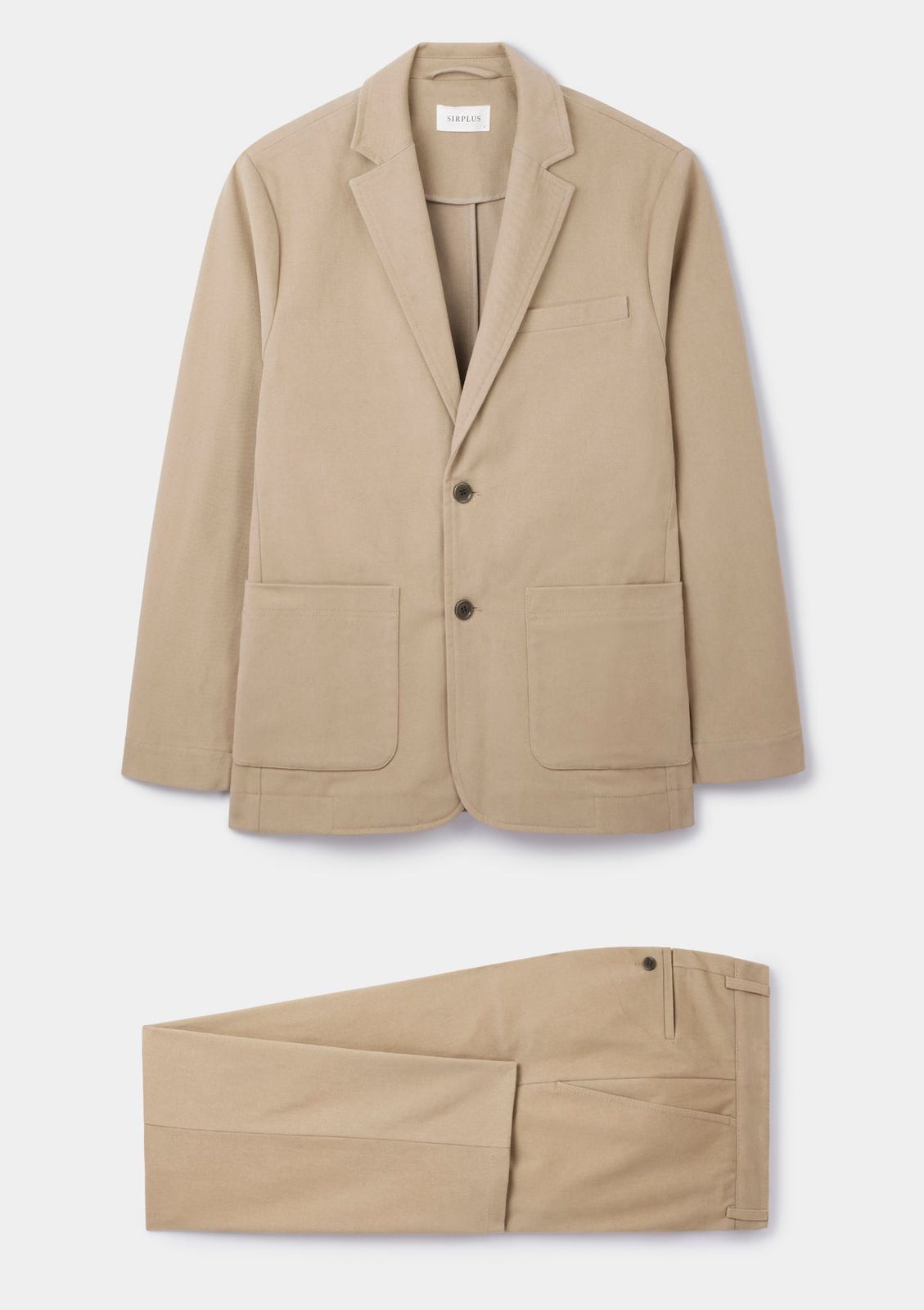 Khaki Cream Cotton Twill Suit