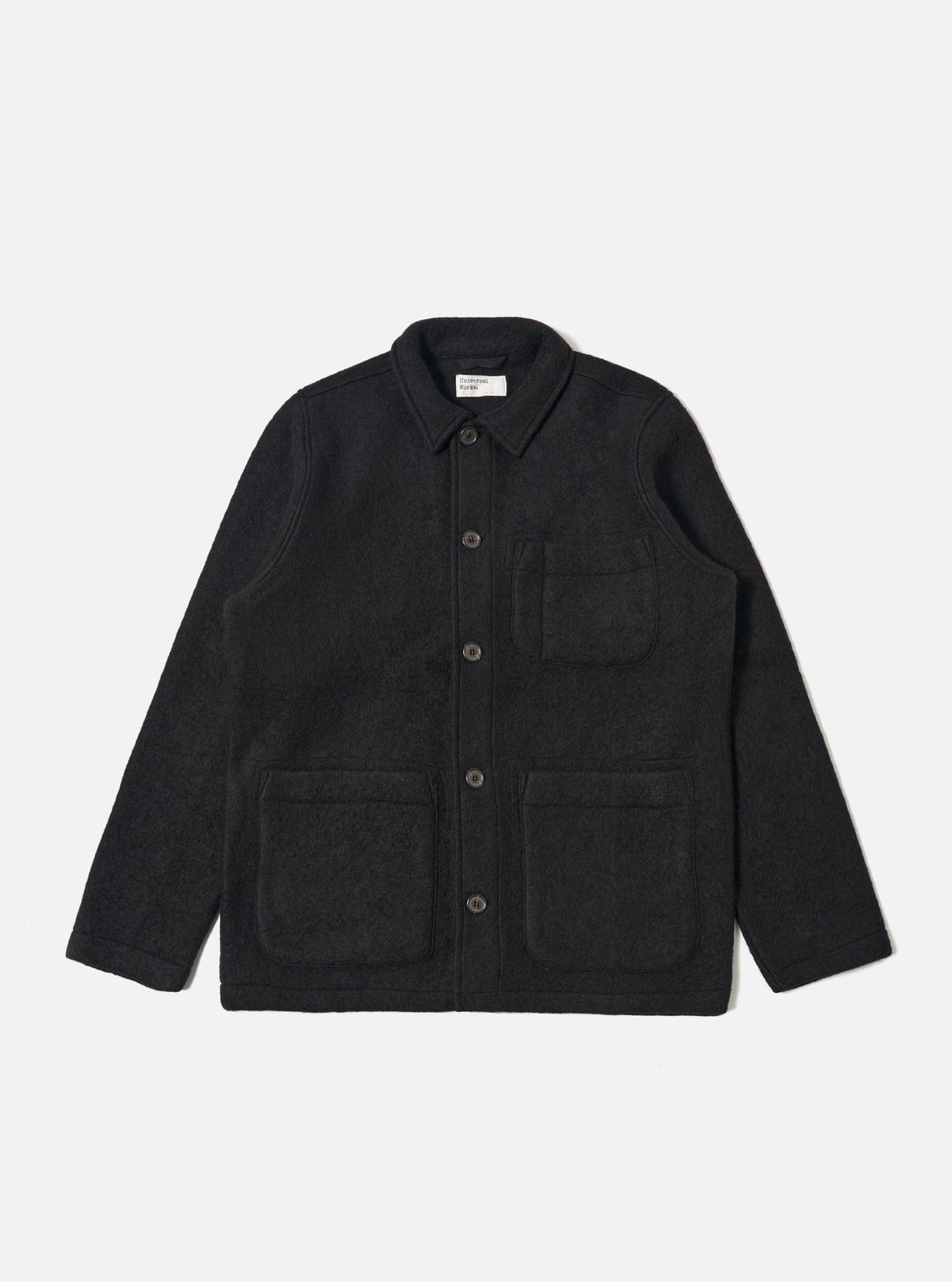 Black Wool Fleece Field Jacket