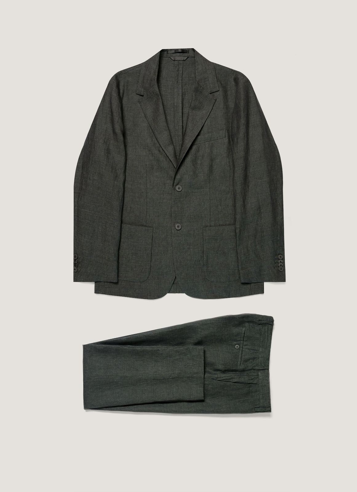 Men's Linen Two-Piece Suit in Forest