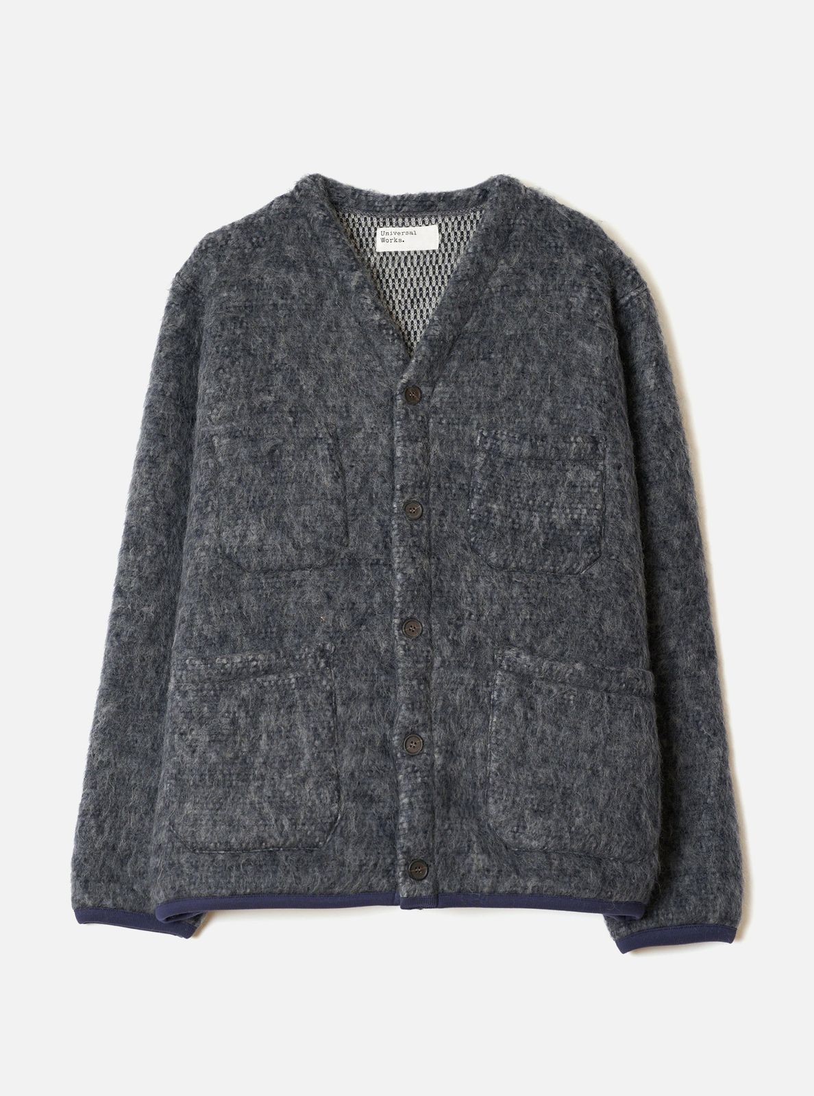 Navy/Pale Grey Losso Mohair Mix Cardigan