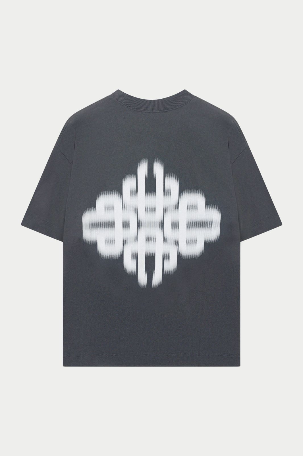 MOTION BLURRED EMBLEM T-SHIRT - CHARCOAL
