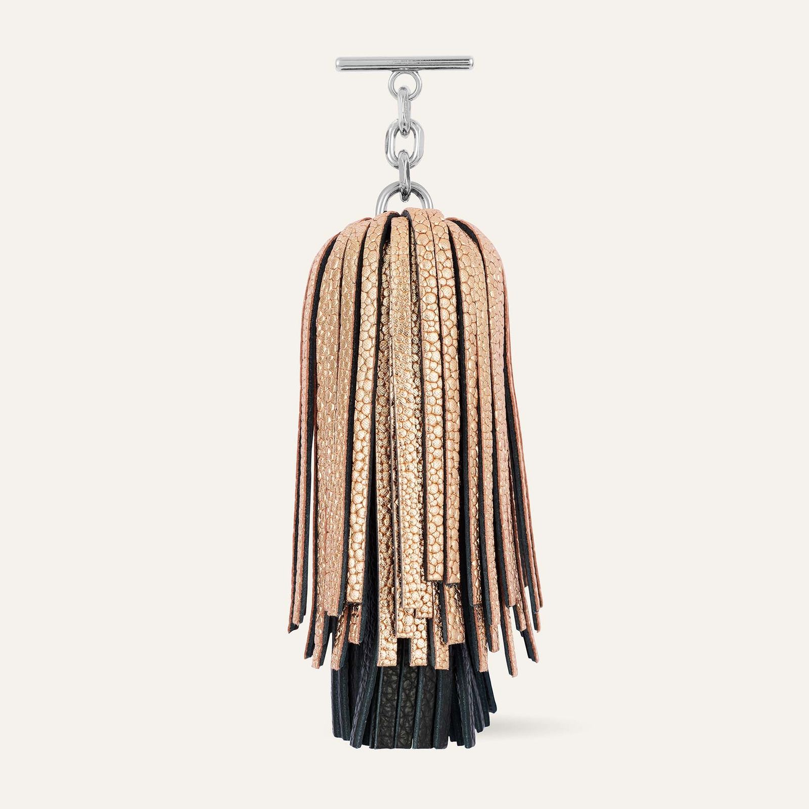 Gemini Pompom | Blush Rose Black with Silver hardware