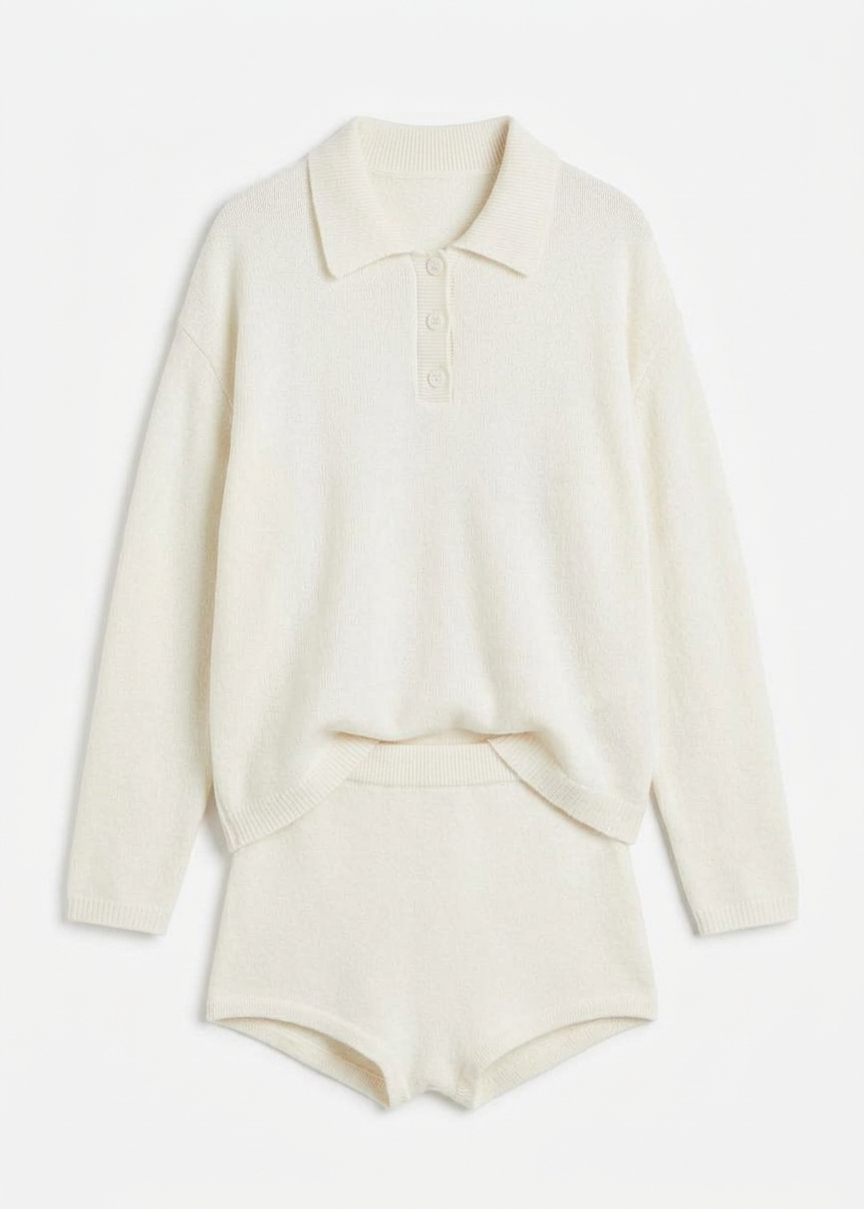 Bresica Knit Polo Sweater - Ivory