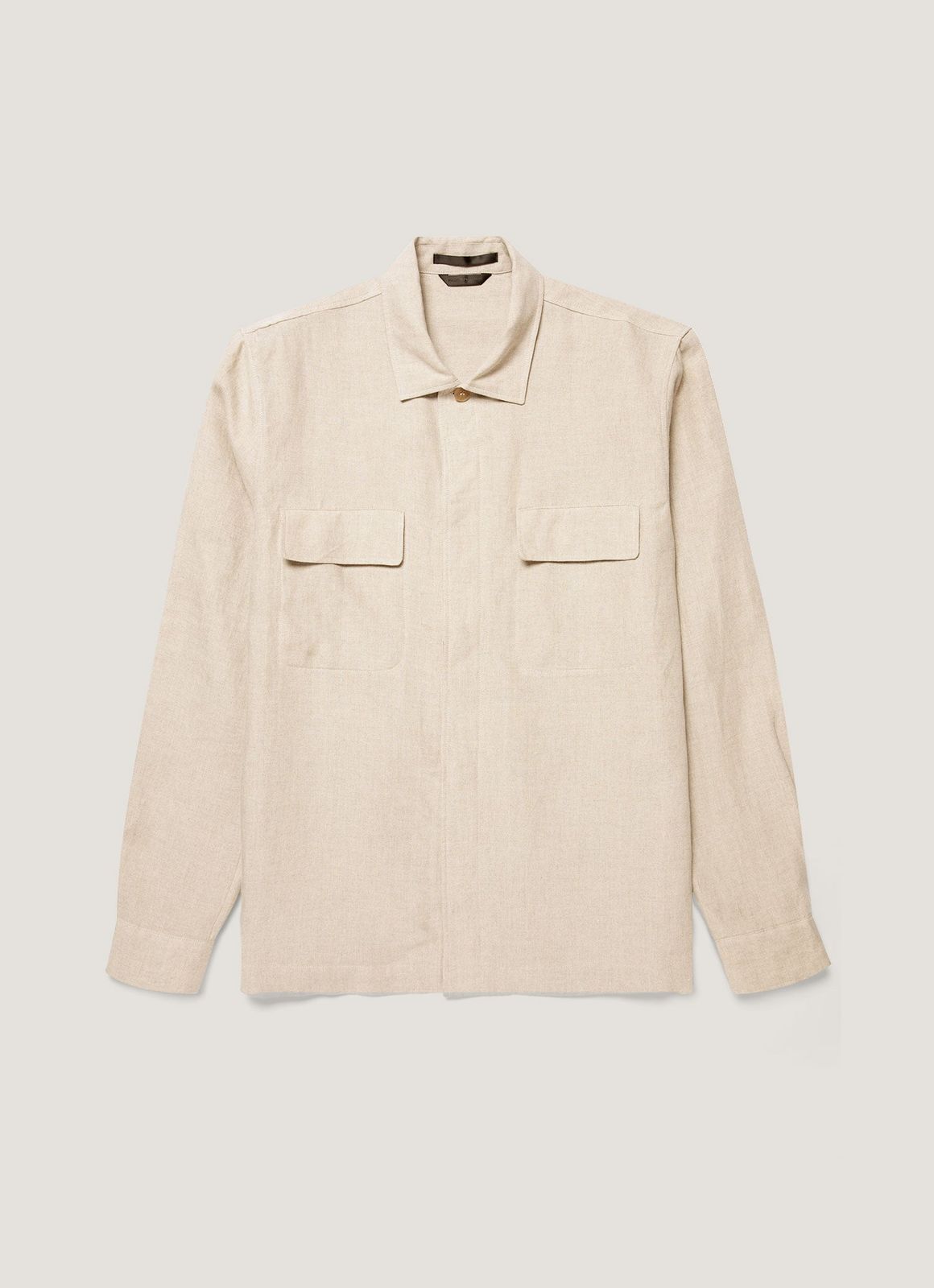 Men's Linen Overshirt in Sand