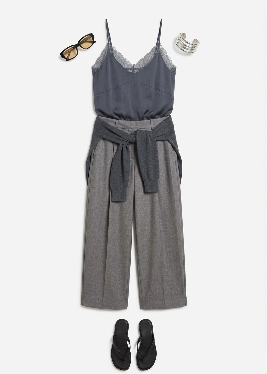 Vallsta Tailored Trousers - Grey Melange
