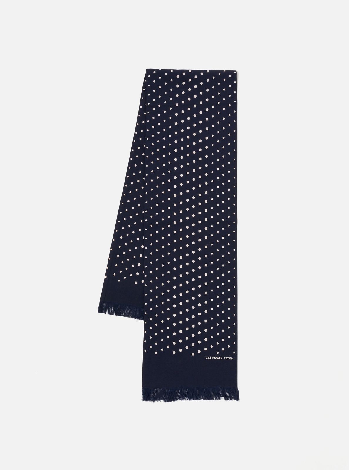 Navy Dot Print Short Scarf