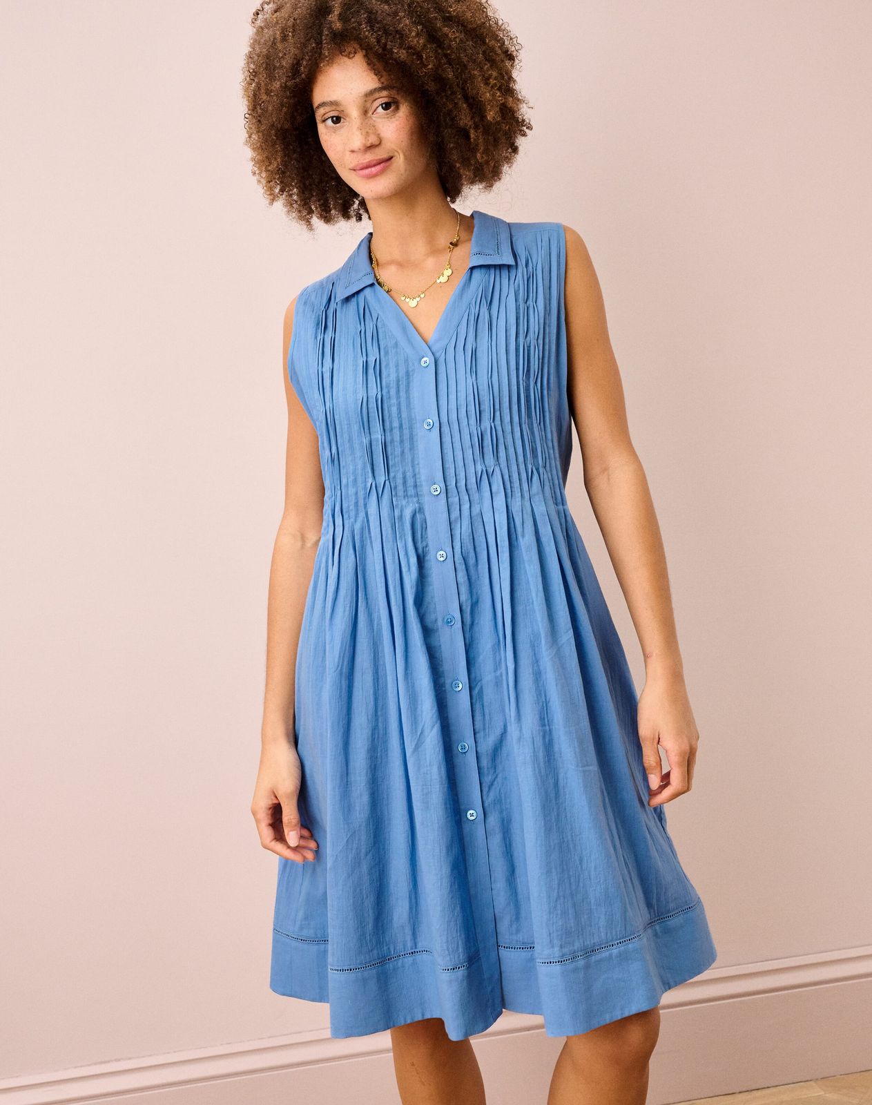 Organic Cotton Pintuck Dress