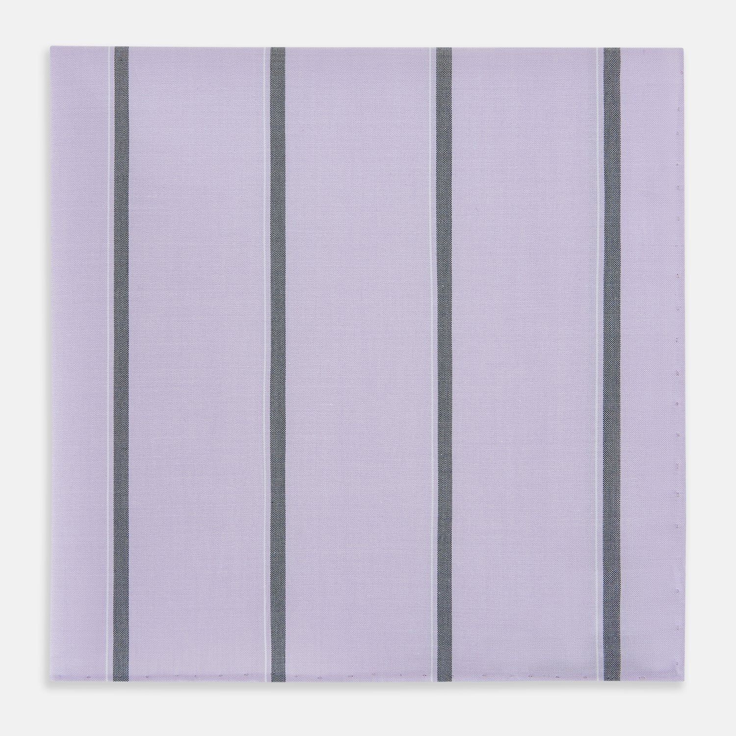 Lilac Track Stripe Hand-Rolled Handkerchief