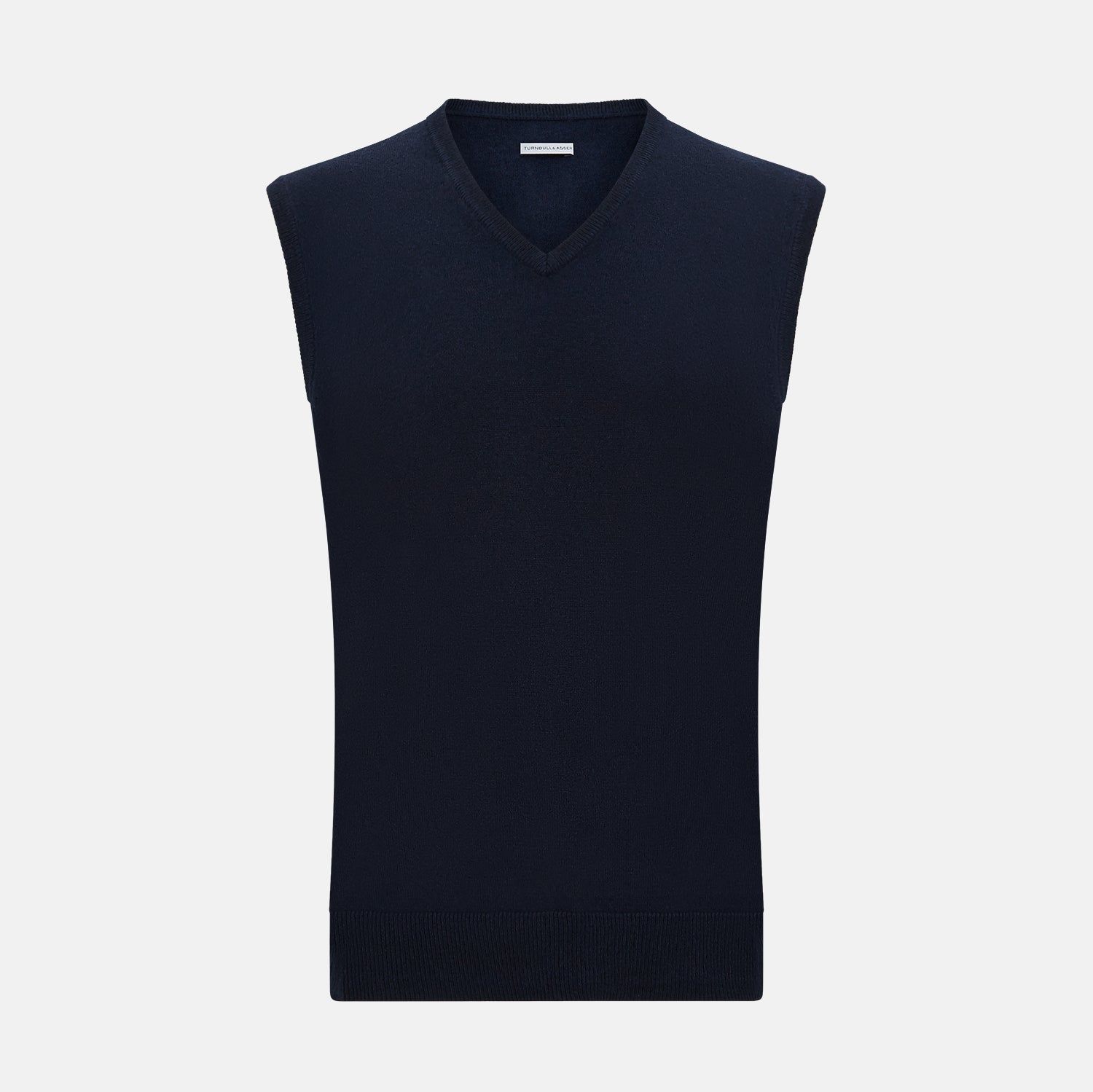 Navy Cashmere V-neck Vest