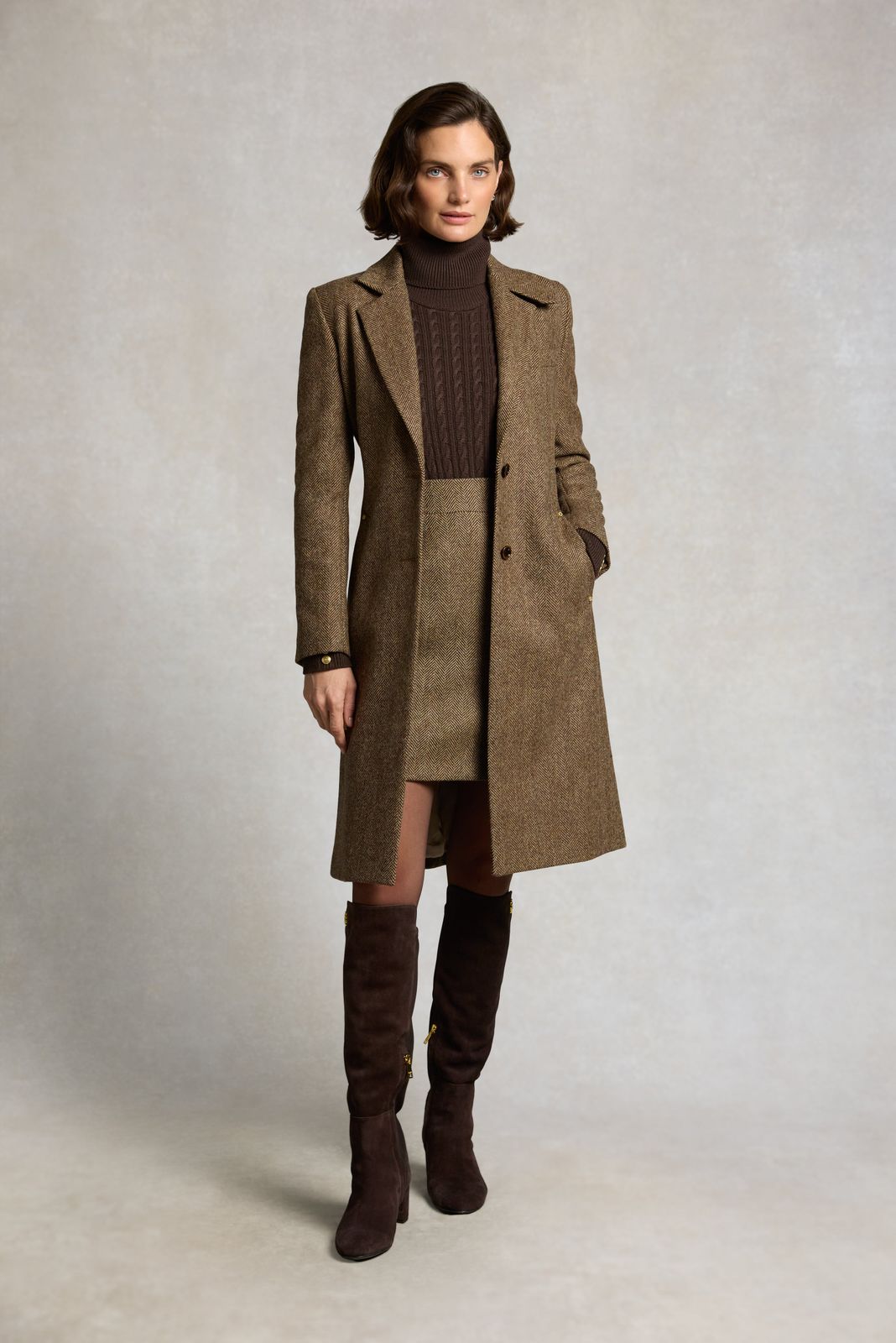 Regency Coat (Large Scale Brown Herringbone)