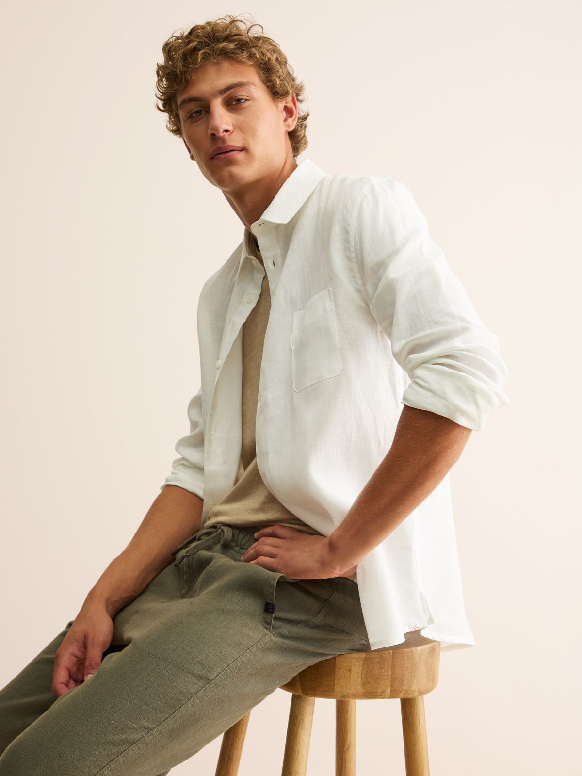 Monaco Linen Shirt Off White