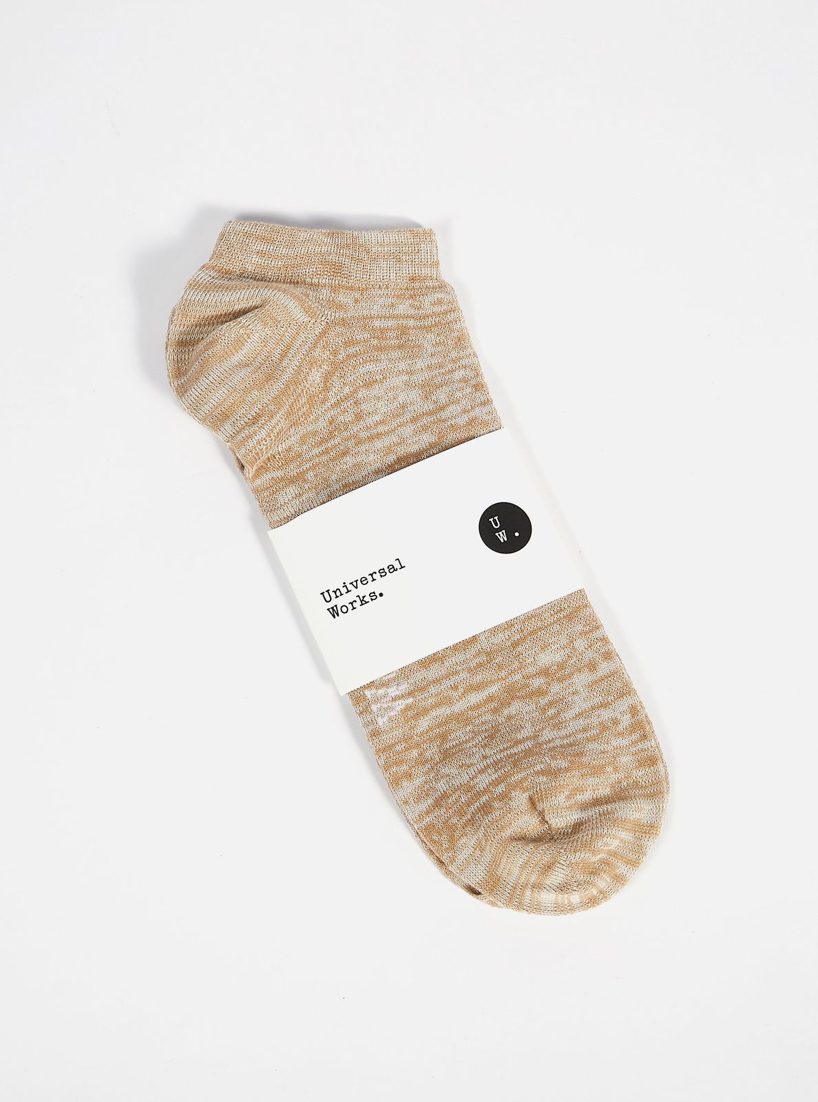 Dark Sand Slub Knit Ankle Slub Sock