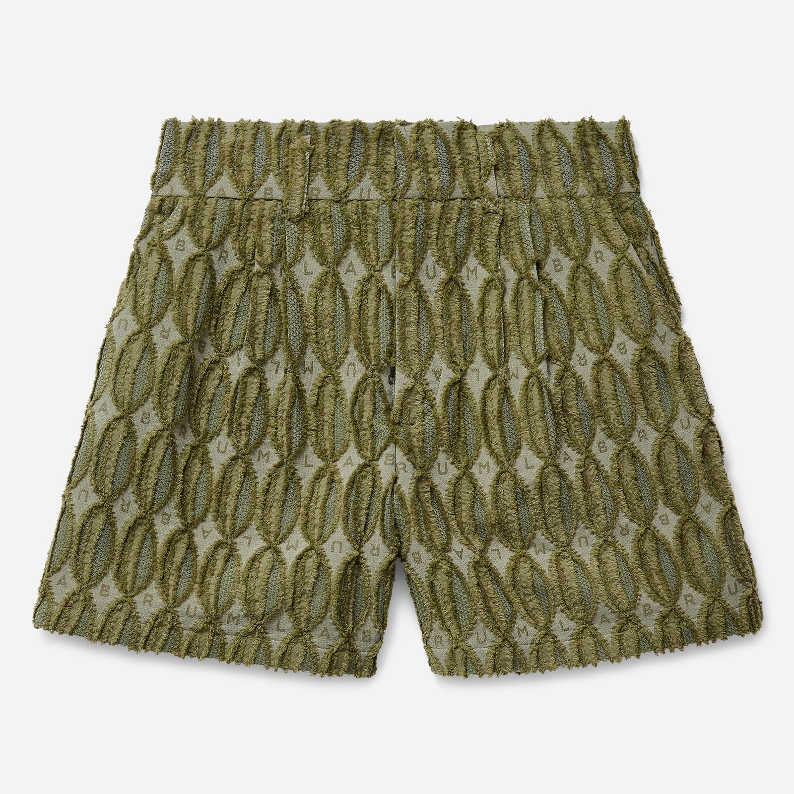 Green Monogram Tailored Shorts