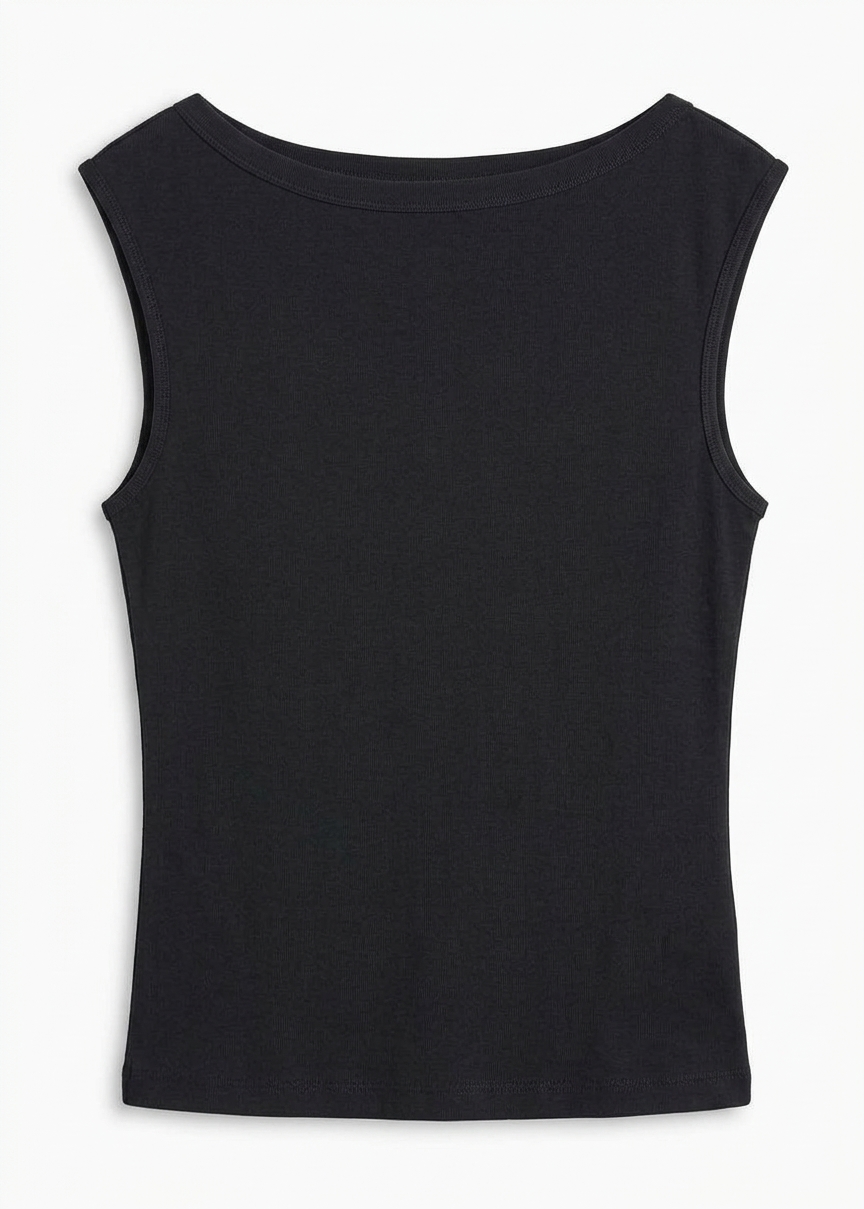 St. Agni Organic Cotton Ballerina Top - Jet Black