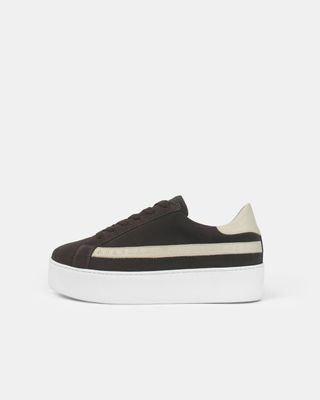 AW25 Limited Edition Gaia Platform Trainers - Chocolate Suede & Stone Pebbled Leather