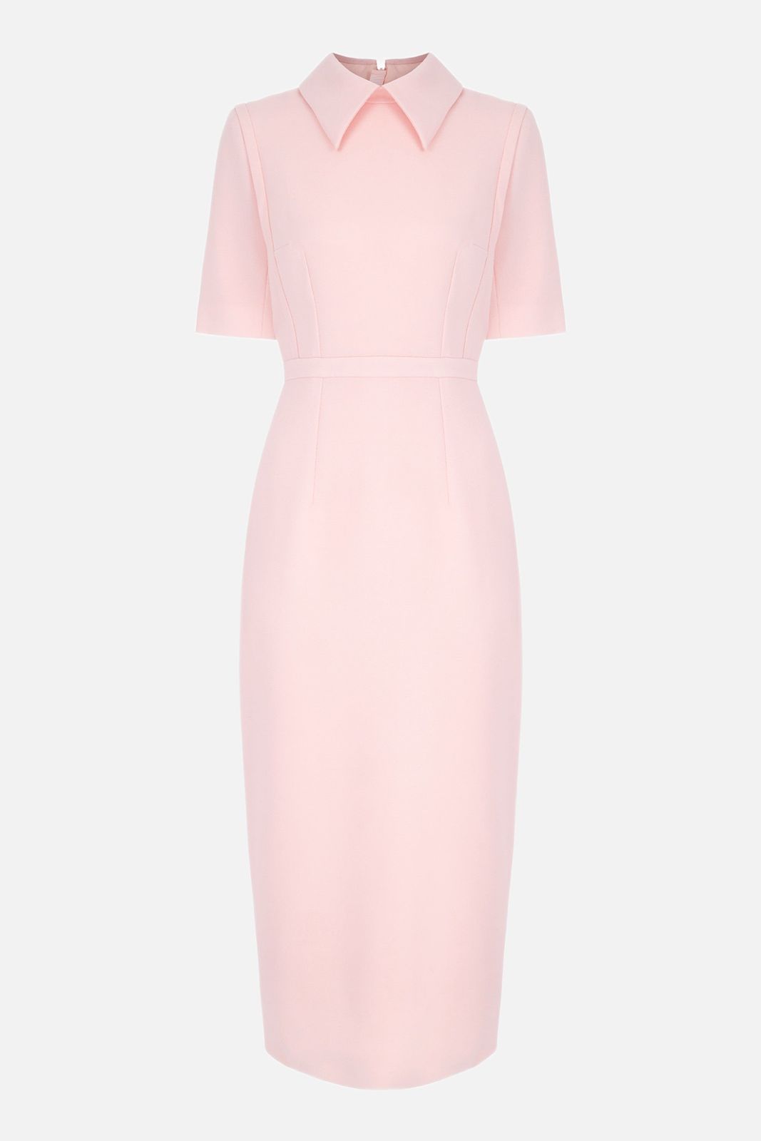 Valletta Dress in Light Pink Single Wool Crepe
