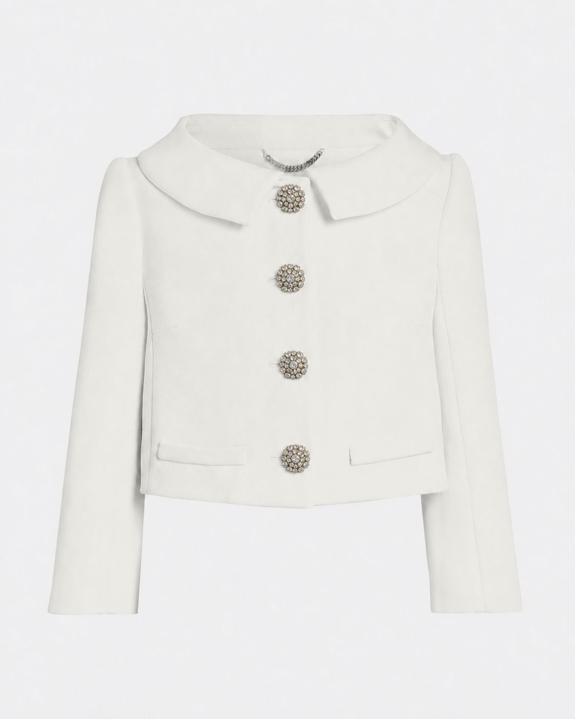 Brigitta Jacket In Ivory With Crystal