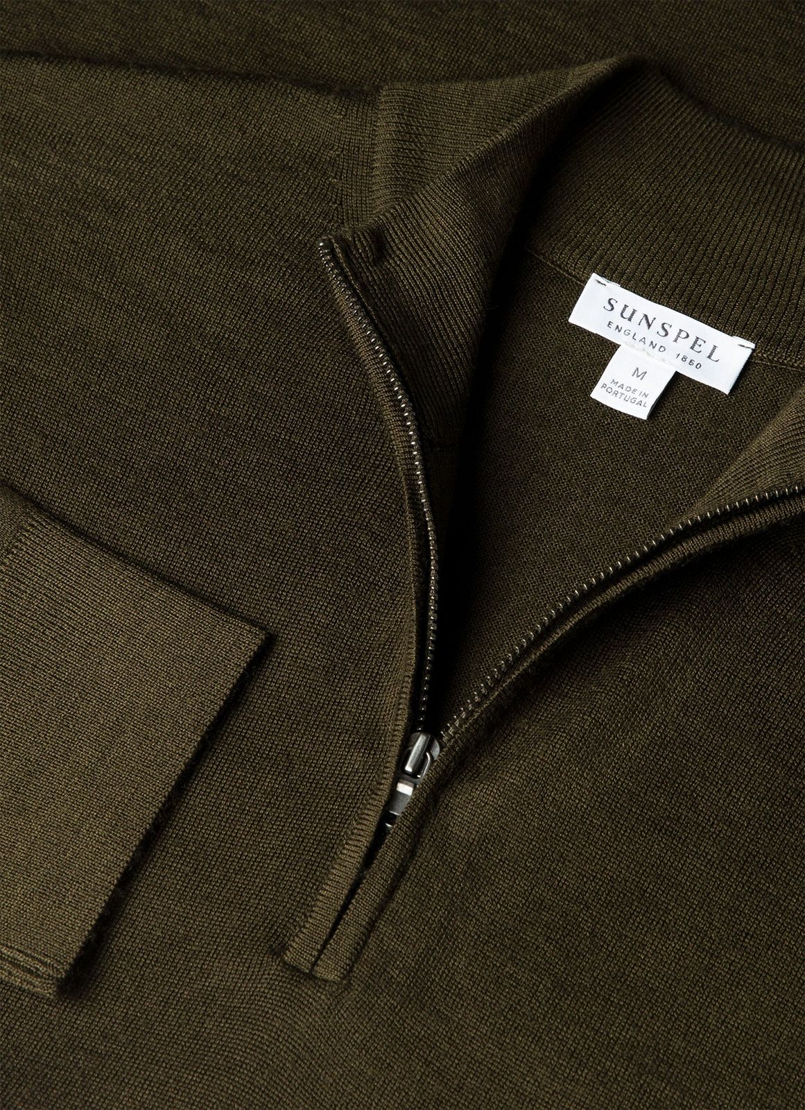 Men's Extra-Fine Merino Half Zip Jumper in Loden Green