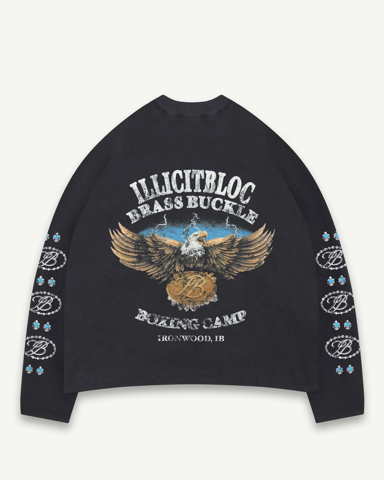 BRASS BUCKLE CLOUDWEAVE™ POCKET LONG SLEEVE T-SHIRT - VINTAGE BLACK