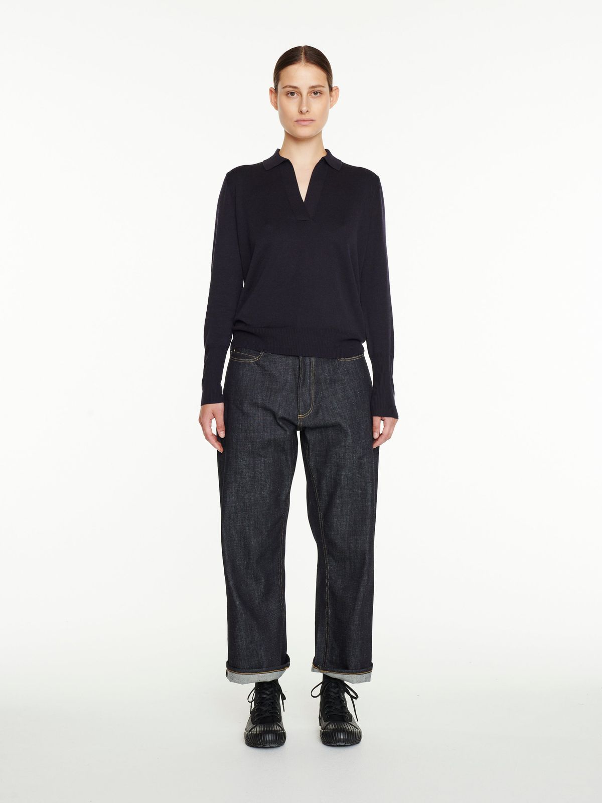Uejo Knit Polo In Dark Navy