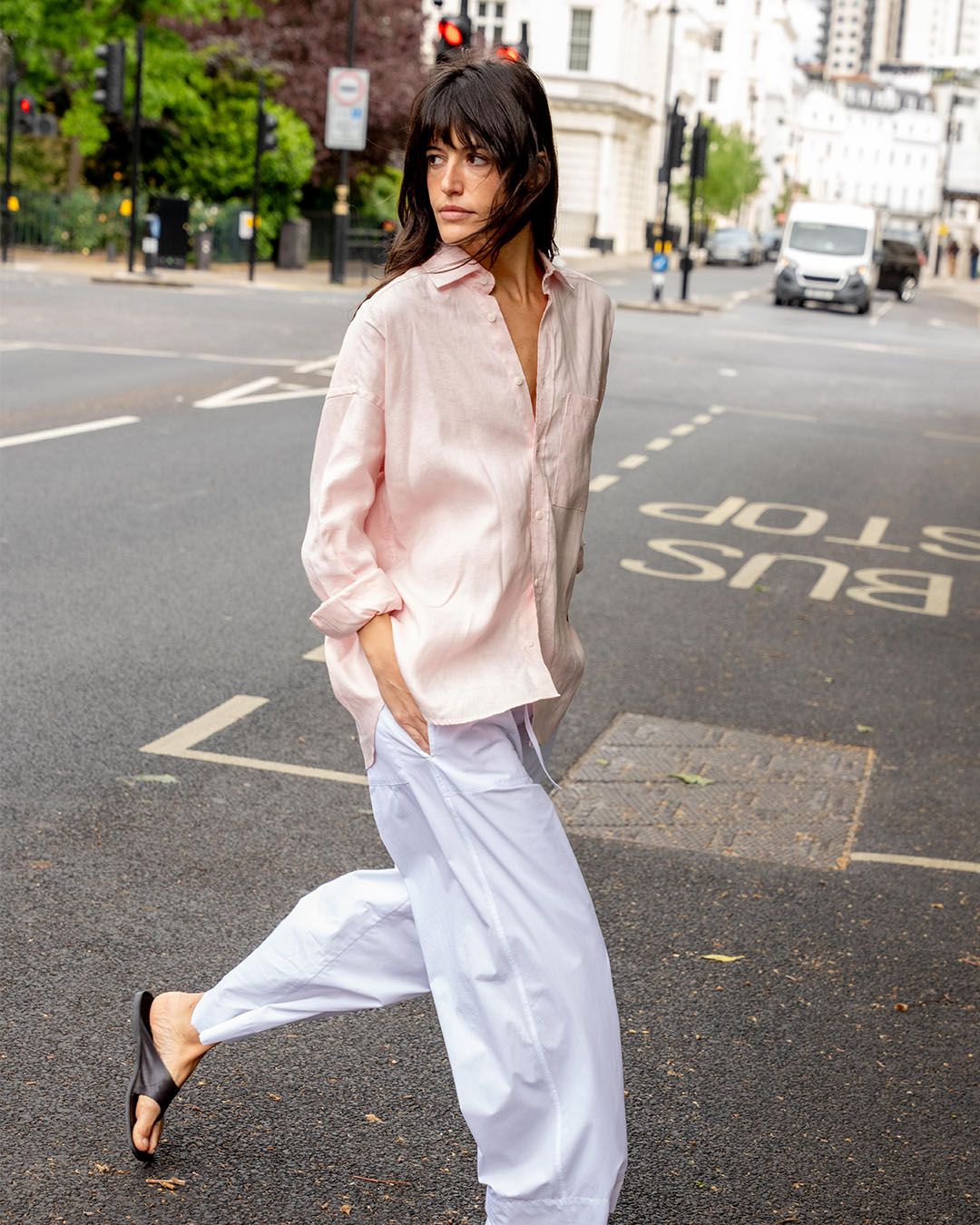 The Set: Hemp Blush Pink Shirt & Fine Poplin White Trouser