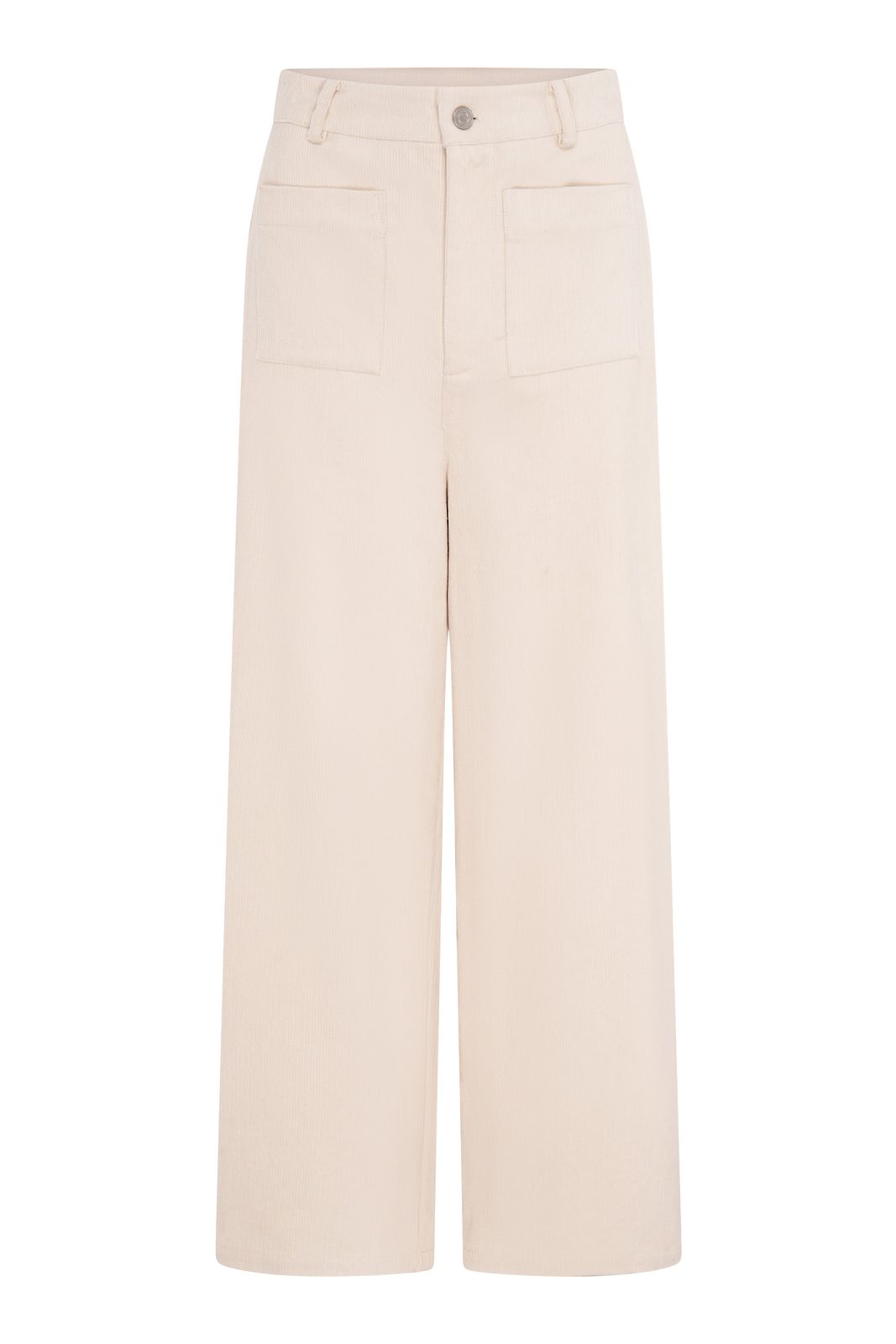 Orielle Cropped Cord Trouser In Ecru