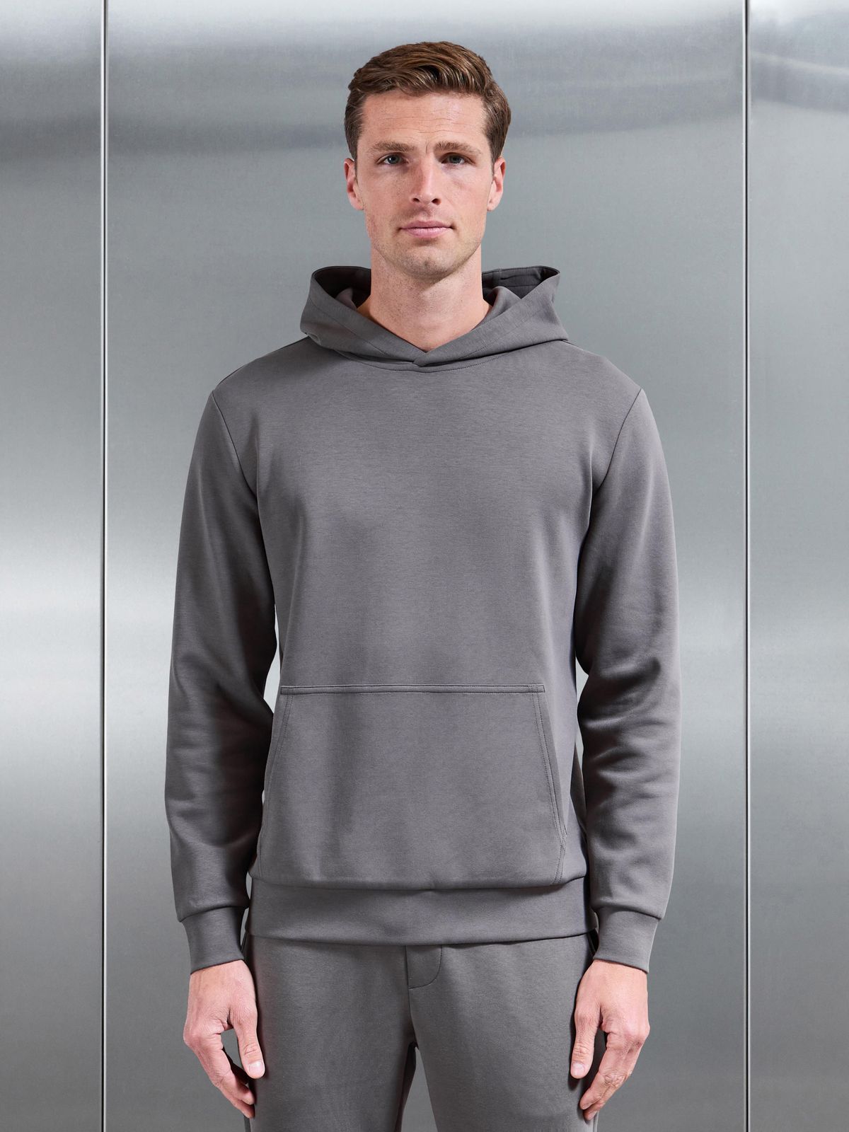 Interlock Jersey Essential Hoodie in Charcoal